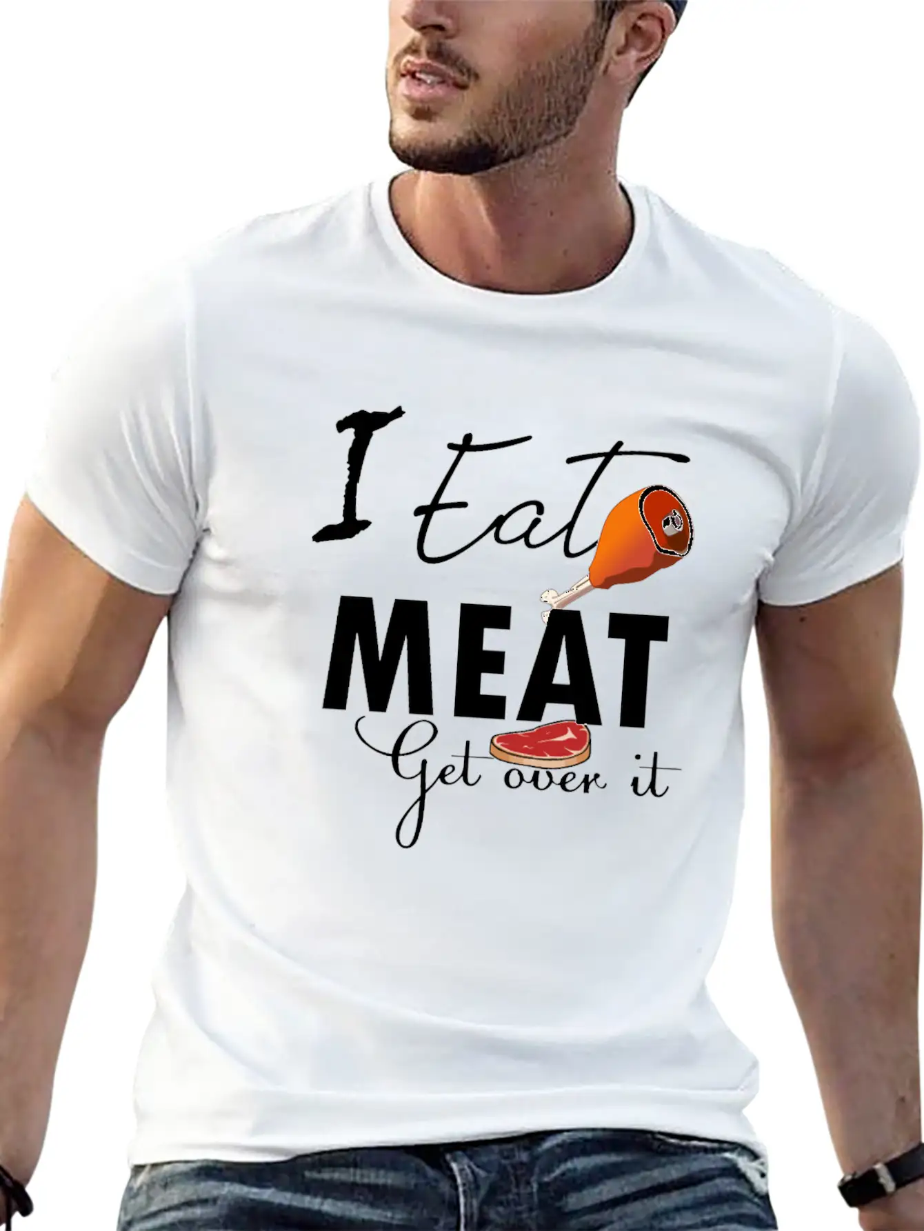 Funny Meat Eater Product Design Design Unisex Casual T-Shirt ¨C Clean Design For Daily Comfort
