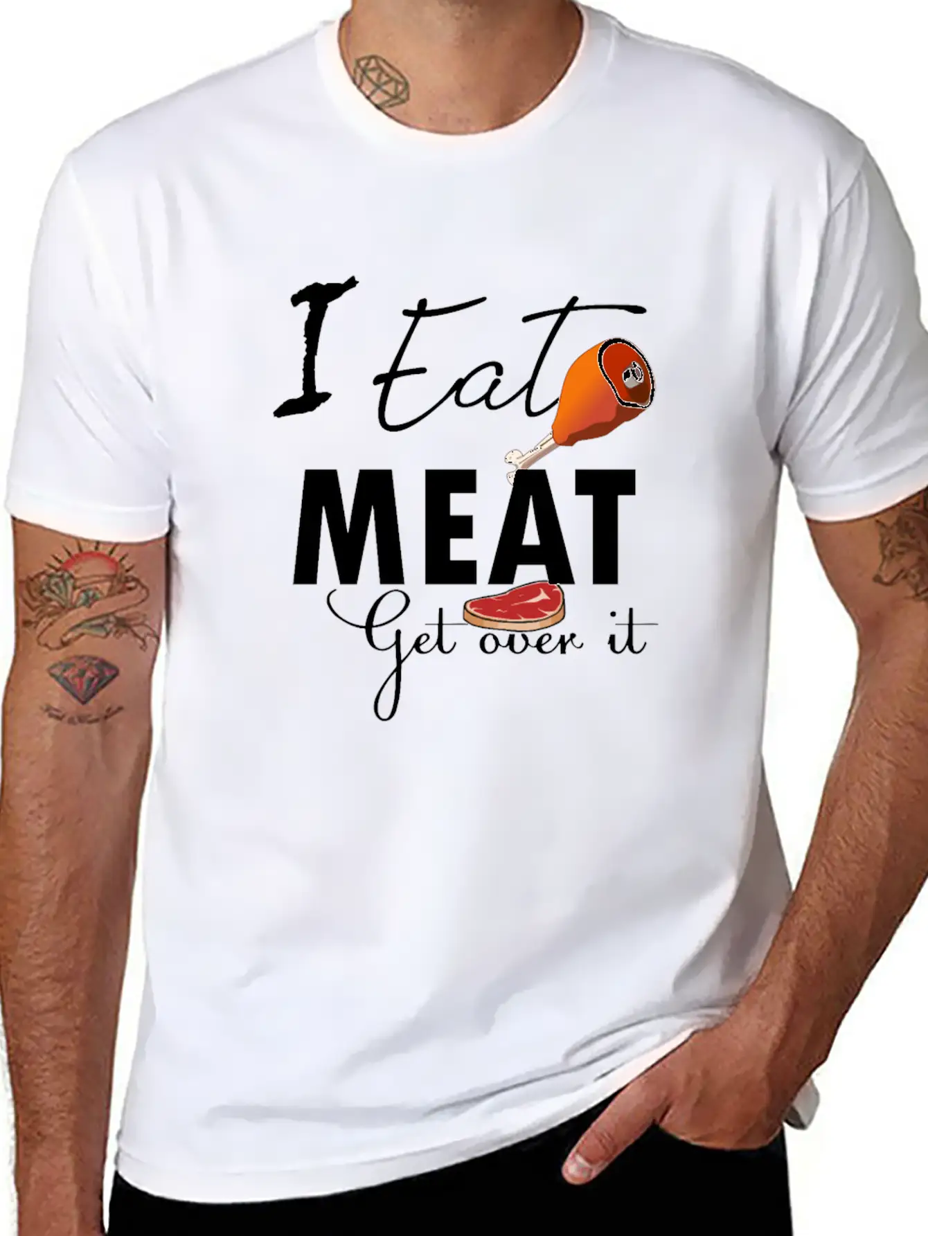 Funny Meat Eater Product Design Design Unisex Casual T-Shirt ¨C Clean Design For Daily Comfort