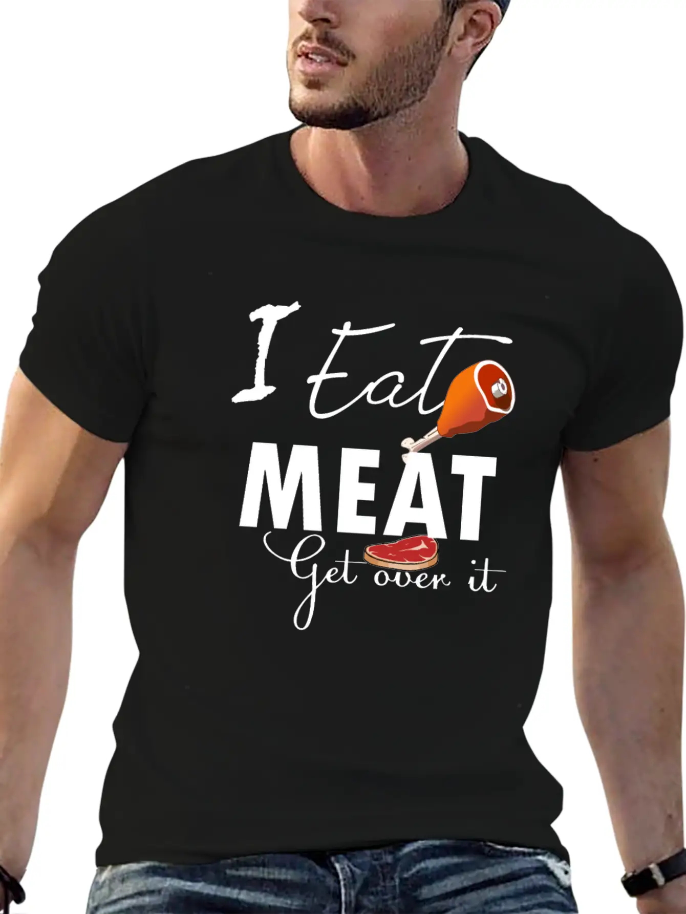 Funny Meat Eater Product Design Design Unisex Casual T-Shirt ¨C Clean Design For Daily Comfort
