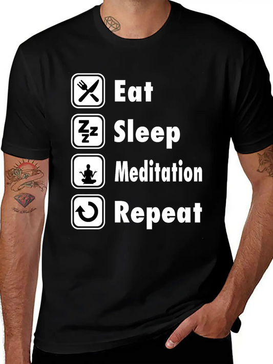 Funny Meditation T Shirt Essential Cotton Tee For Daily Outfits ¨C Unisex Style