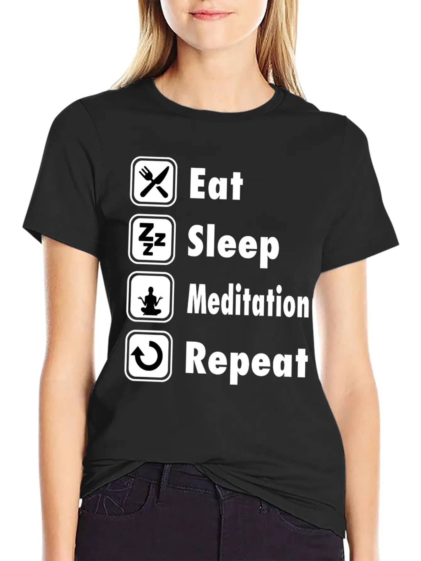 Funny Meditation T Shirt Essential Cotton Tee For Daily Outfits ¨C Unisex Style