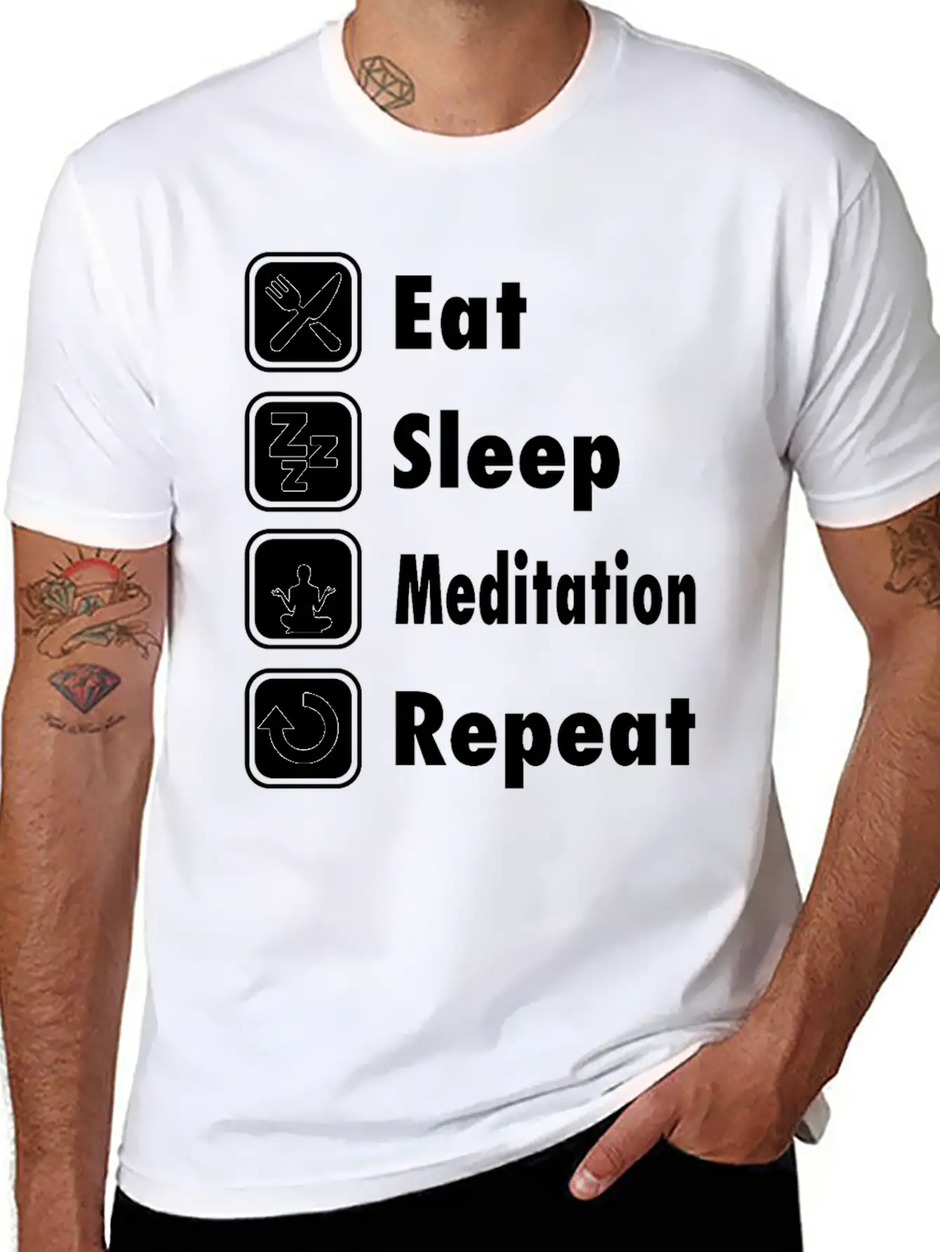 Funny Meditation T Shirt Essential Cotton Tee For Daily Outfits ¨C Unisex Style