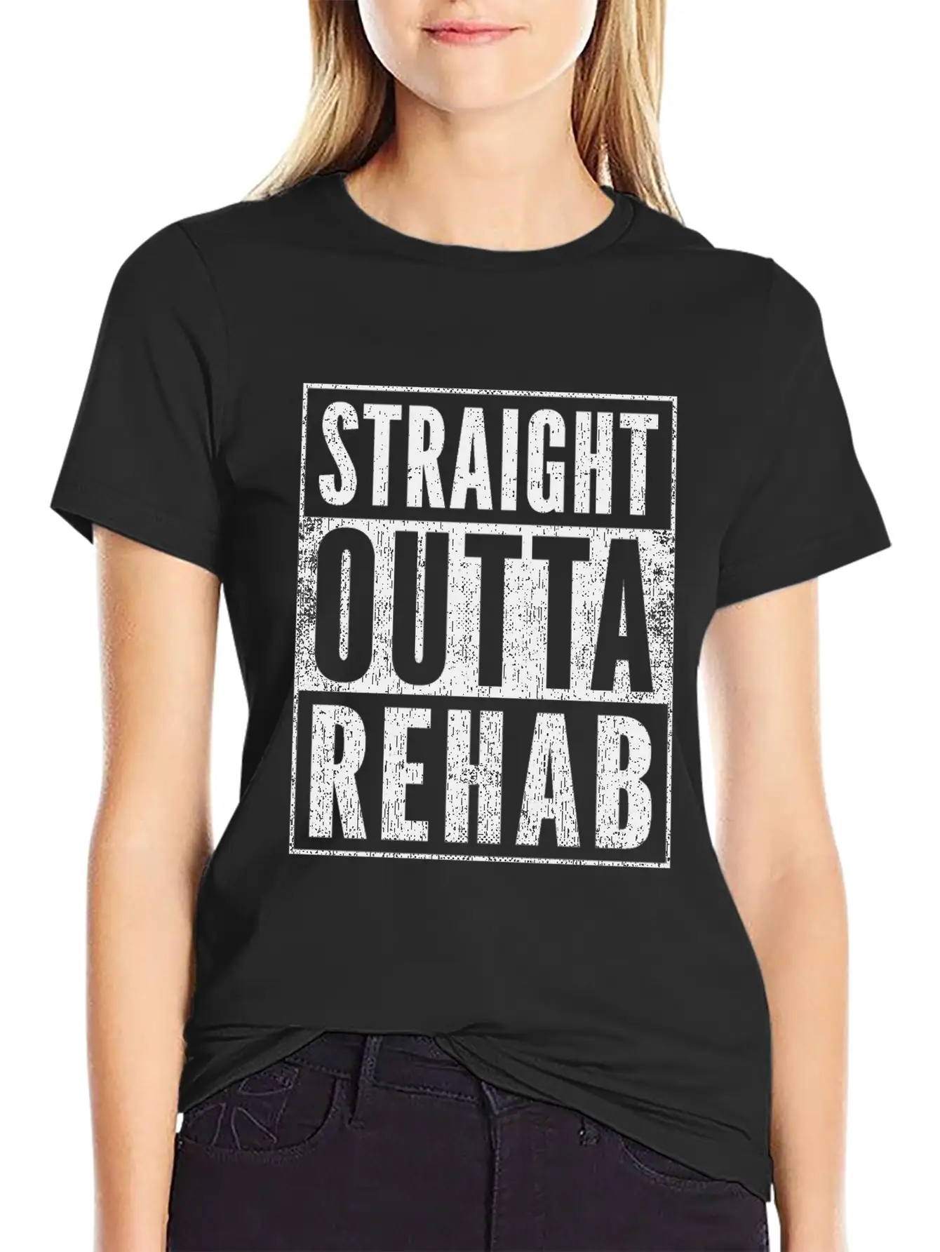 Funny Patient Get Well Gift Straight Outta Rehab Basic Graphic T-Shirt ¨C Daily Comfort In Soft Cotton