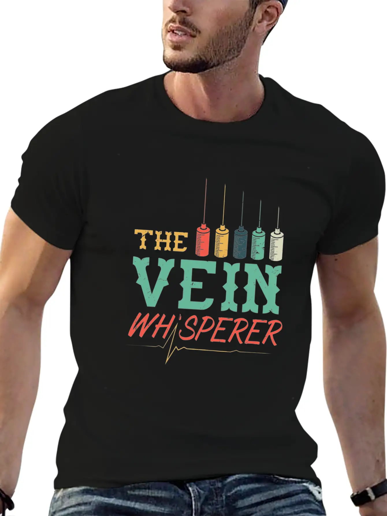 Funny Phlebologist Vein Whisperer Injection Needle Unisex Casual T-Shirt ¨C Clean Design For Daily Comfort