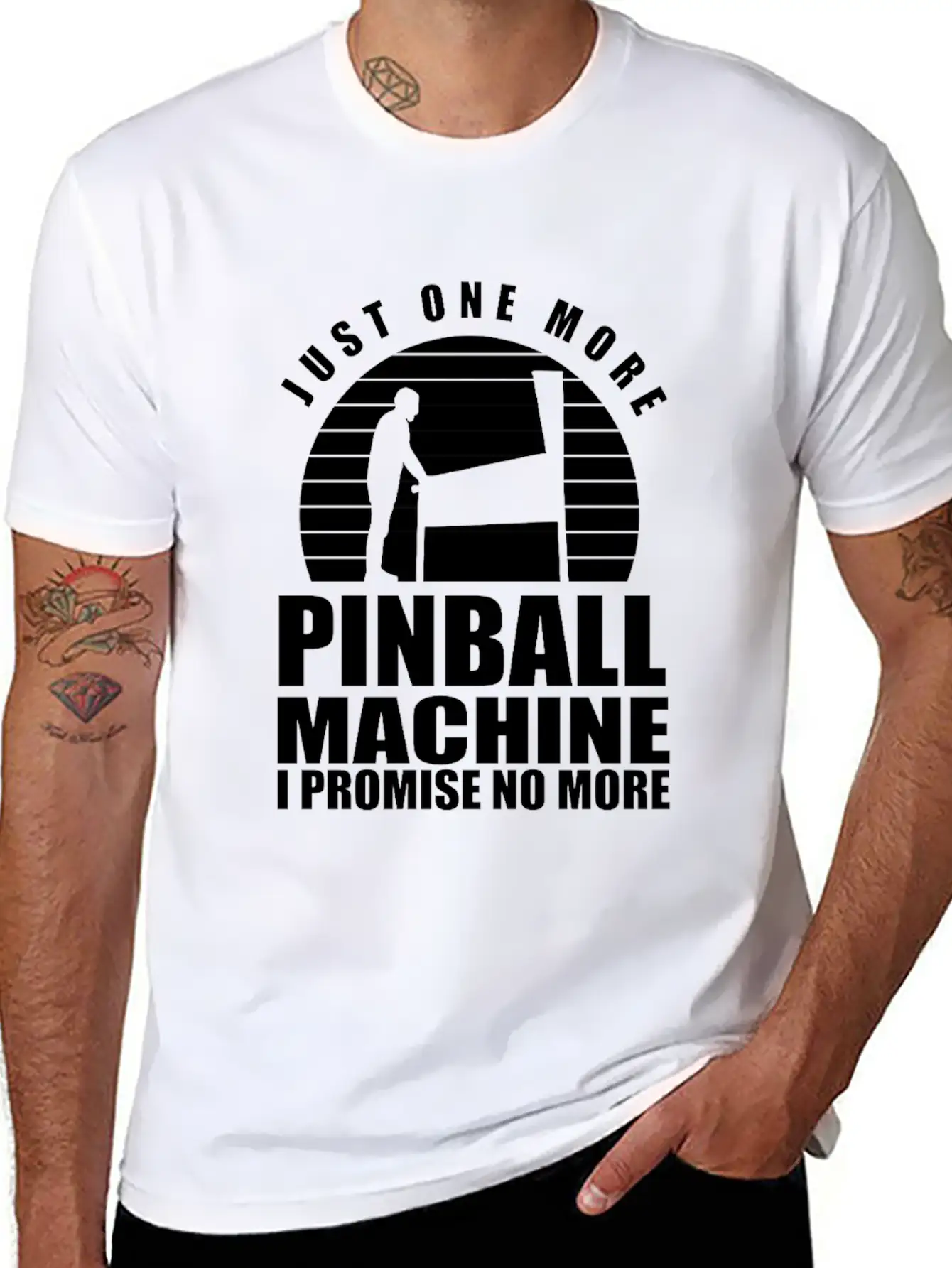 Funny Pinball Player Flipper Pinballer Flipping Basic Graphic T-Shirt ¨C Daily Comfort In Soft Cotton