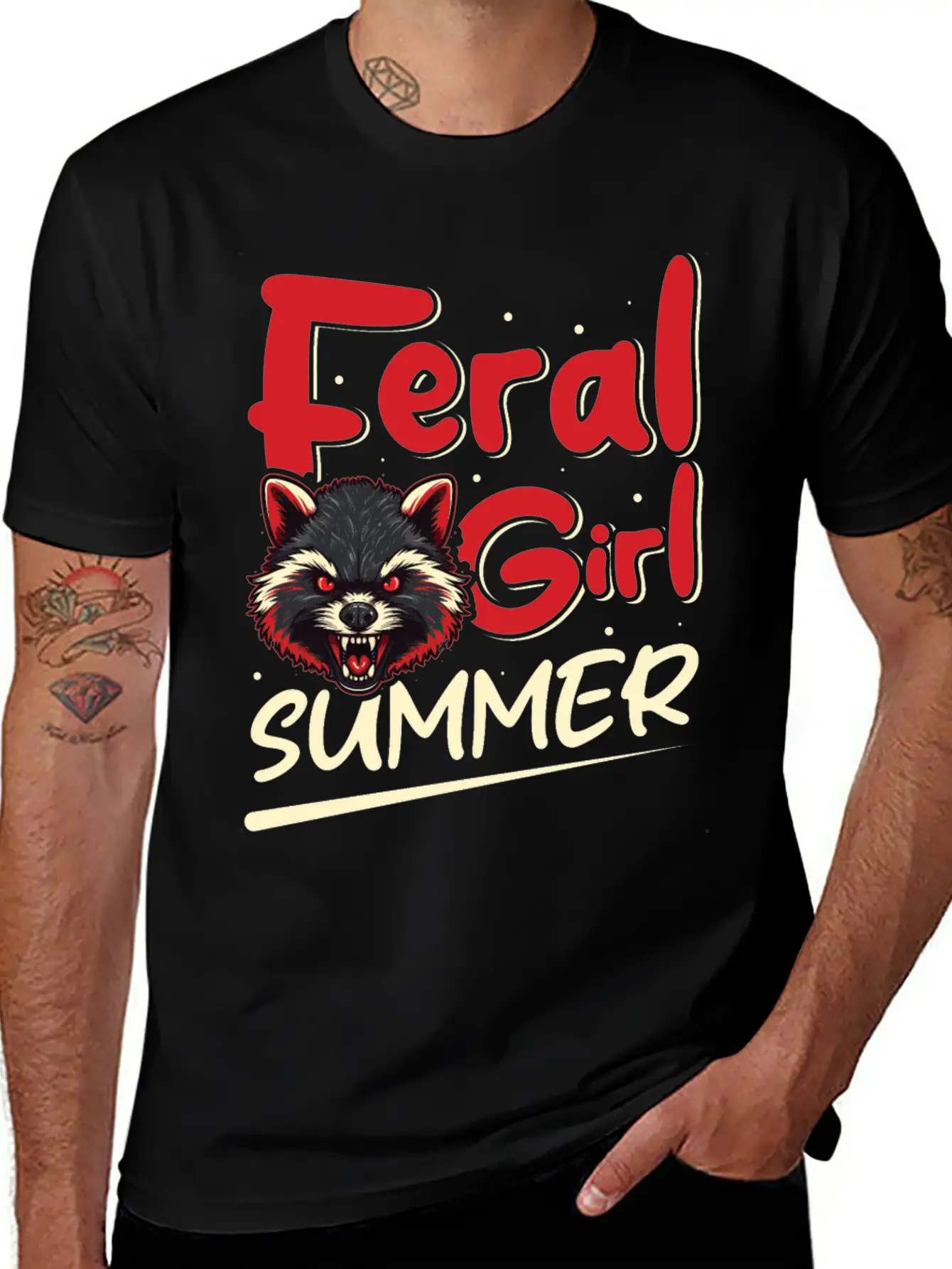 Funny Possum Feral Girl Party Vacation Summer Basic Graphic T-Shirt ¨C Daily Comfort In Soft Cotton