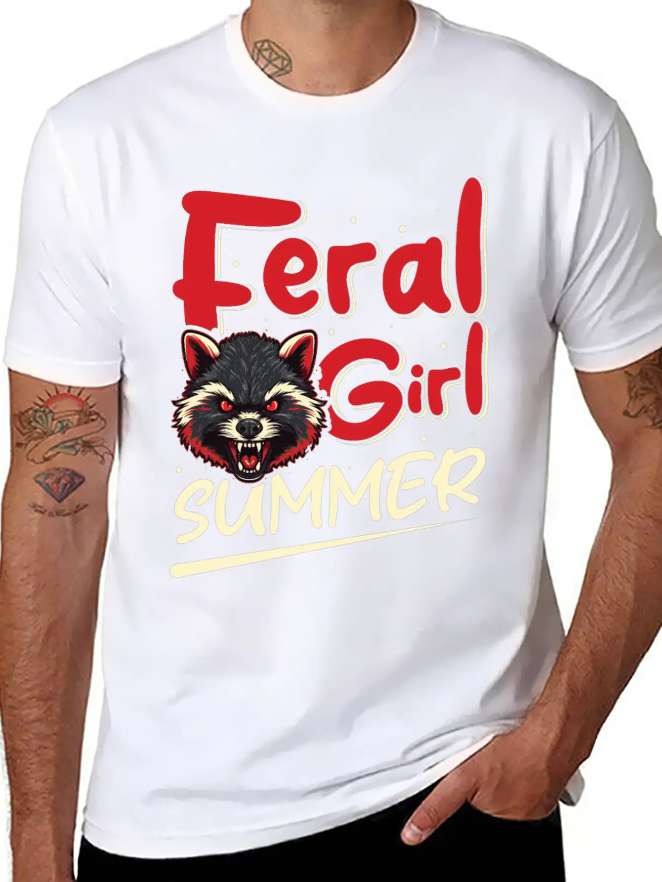 Funny Possum Feral Girl Party Vacation Summer Basic Graphic T-Shirt ¨C Daily Comfort In Soft Cotton