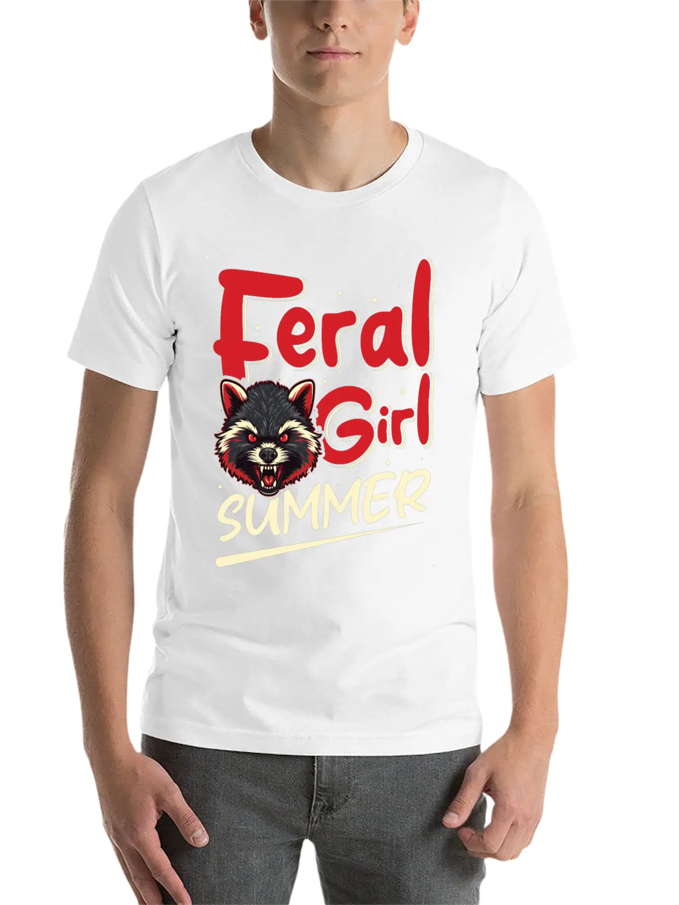 Funny Possum Feral Girl Party Vacation Summer Basic Graphic T-Shirt ¨C Daily Comfort In Soft Cotton