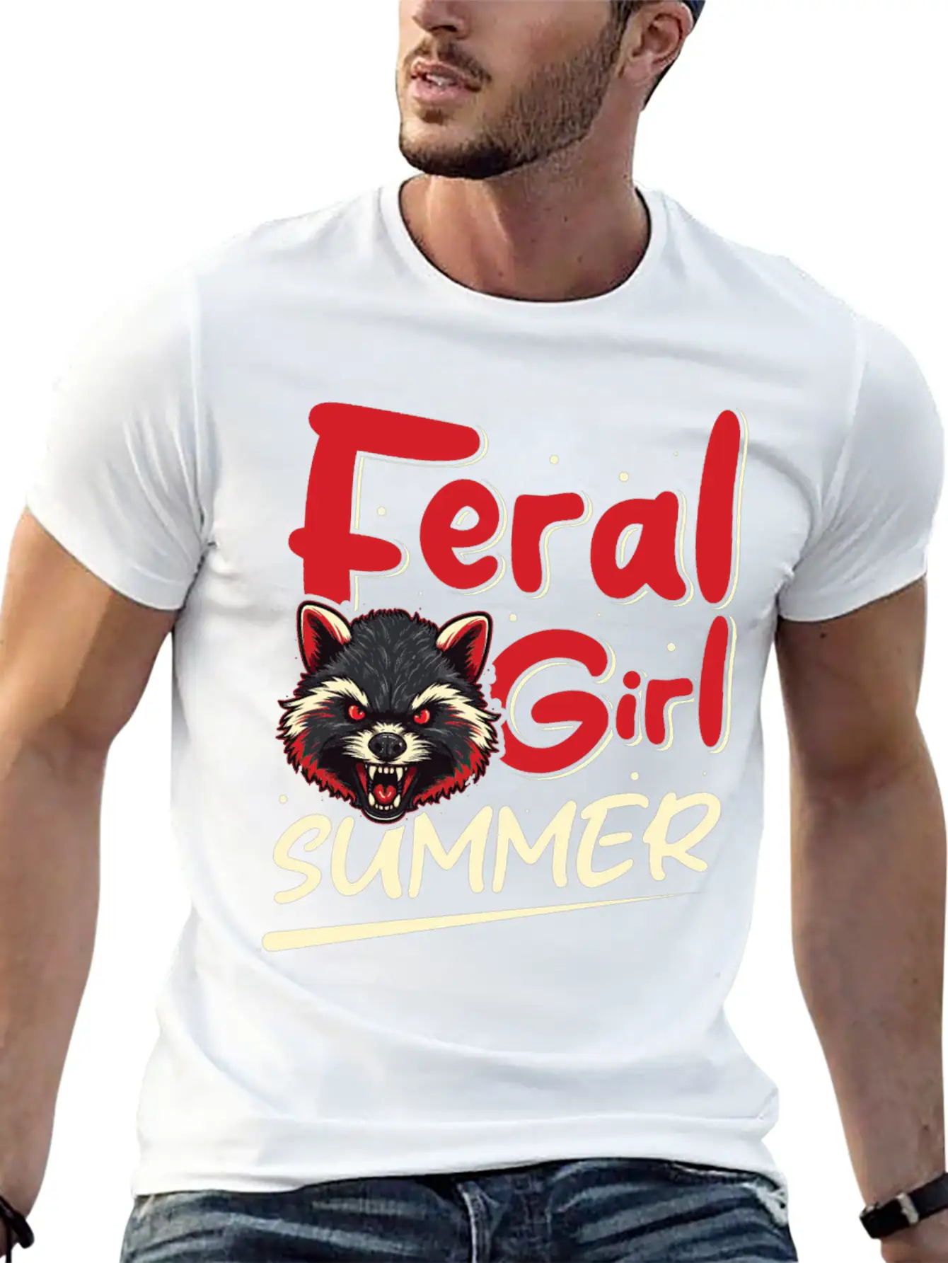 Funny Possum Feral Girl Party Vacation Summer Basic Graphic T-Shirt ¨C Daily Comfort In Soft Cotton