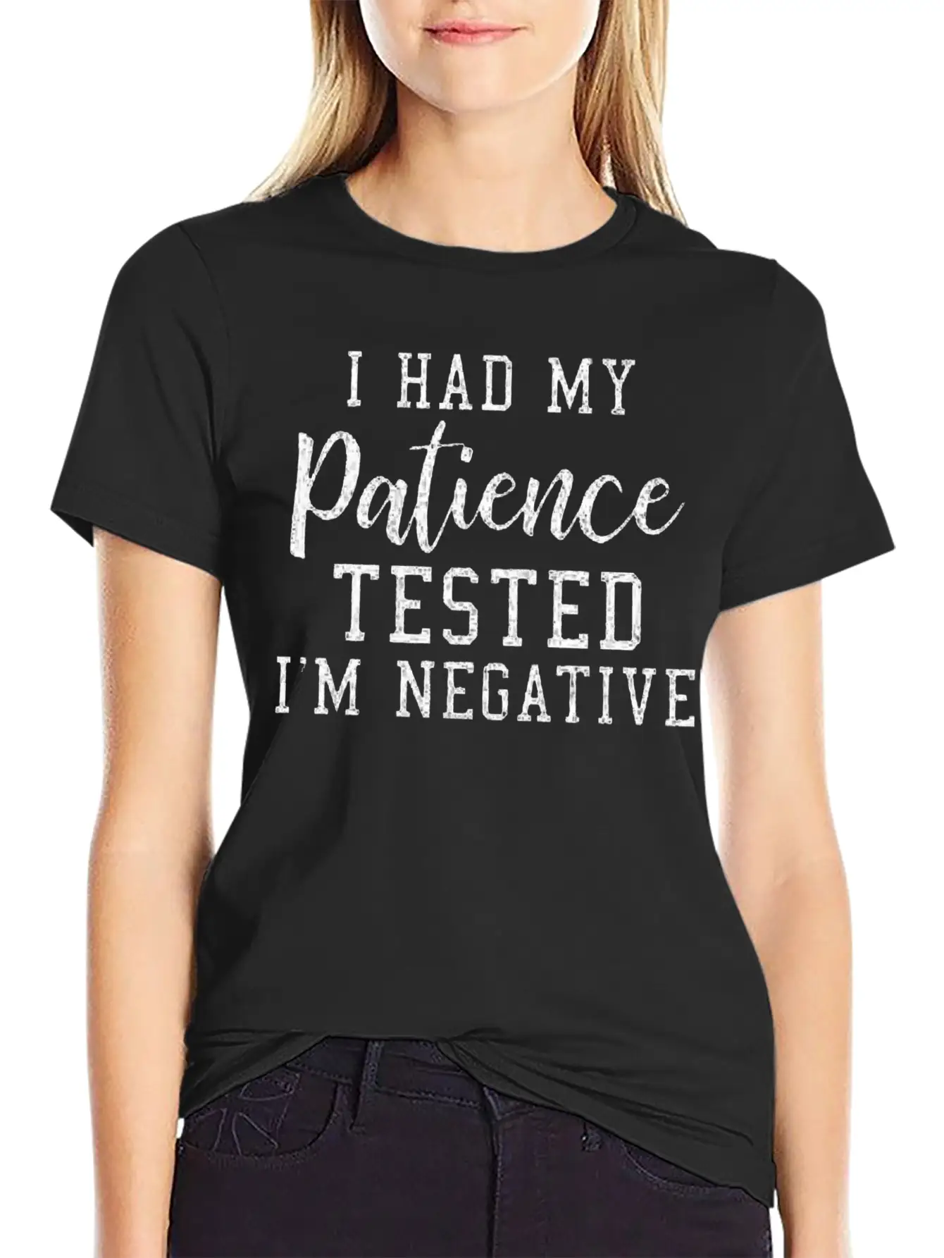 Funny Quote Shirt My Patience Tested I M Negative Essential Cotton Tee For Daily Outfits ¨C Unisex Style