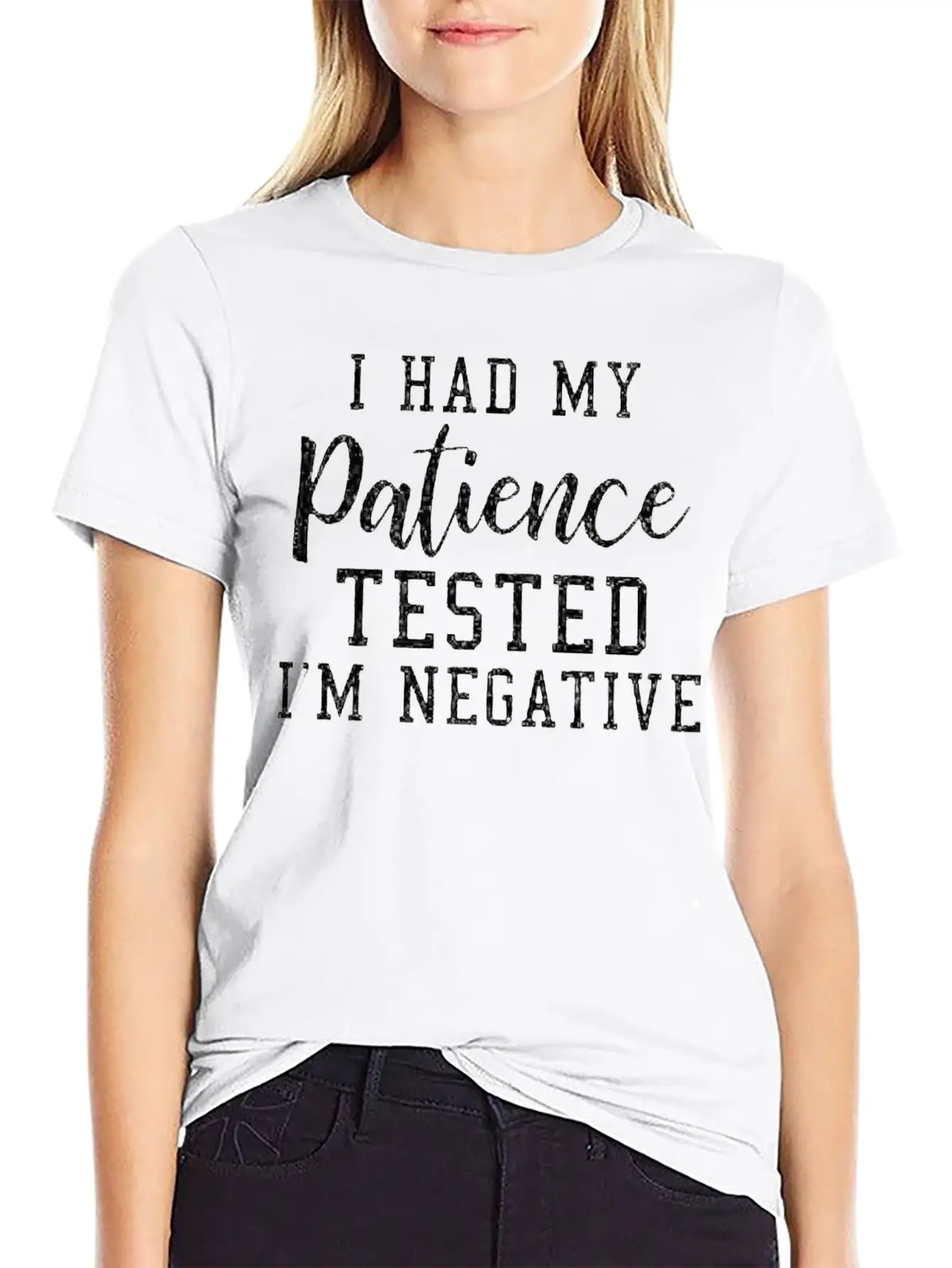 Funny Quote Shirt My Patience Tested I M Negative Essential Cotton Tee For Daily Outfits ¨C Unisex Style