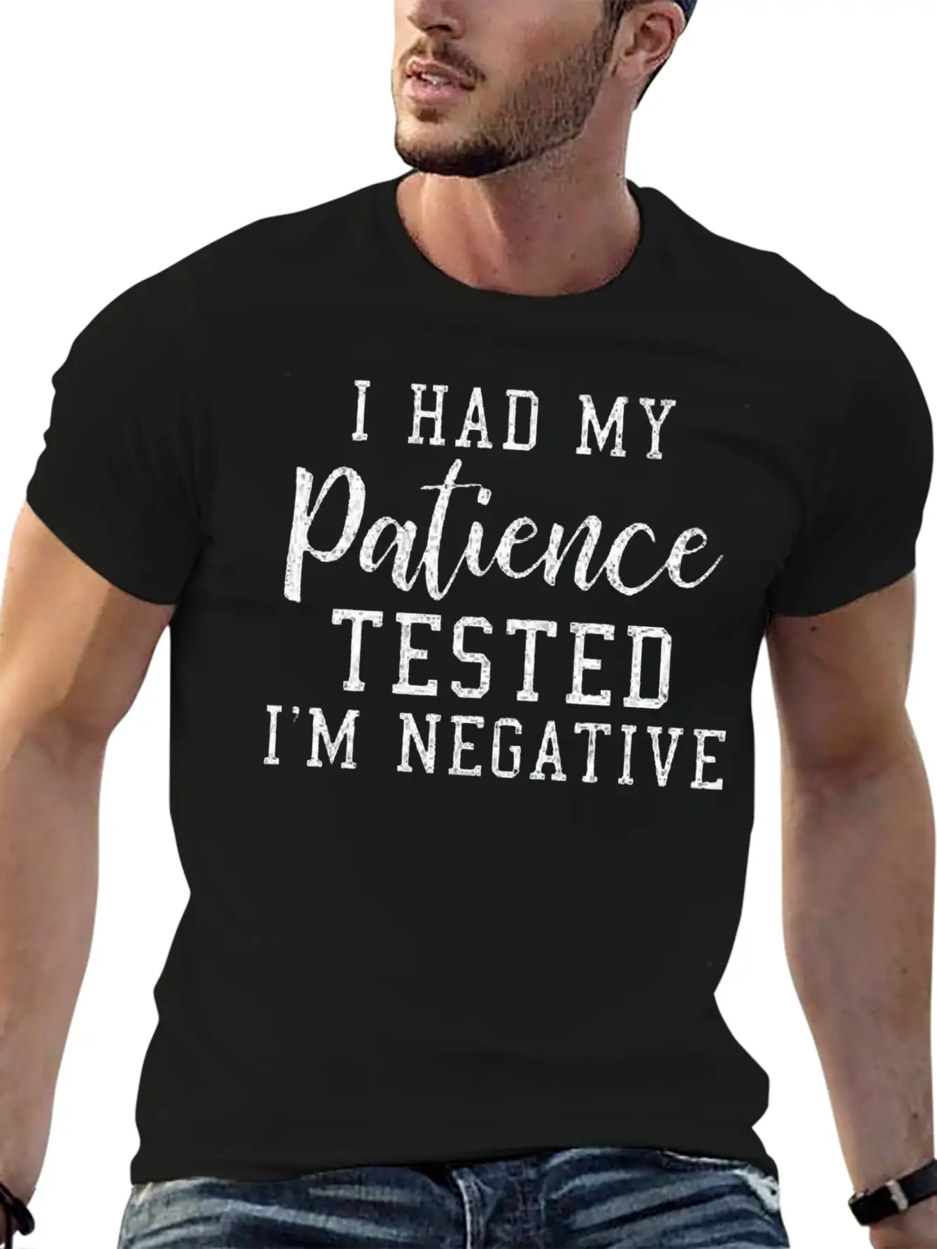 Funny Quote Shirt My Patience Tested I M Negative Essential Cotton Tee For Daily Outfits ¨C Unisex Style