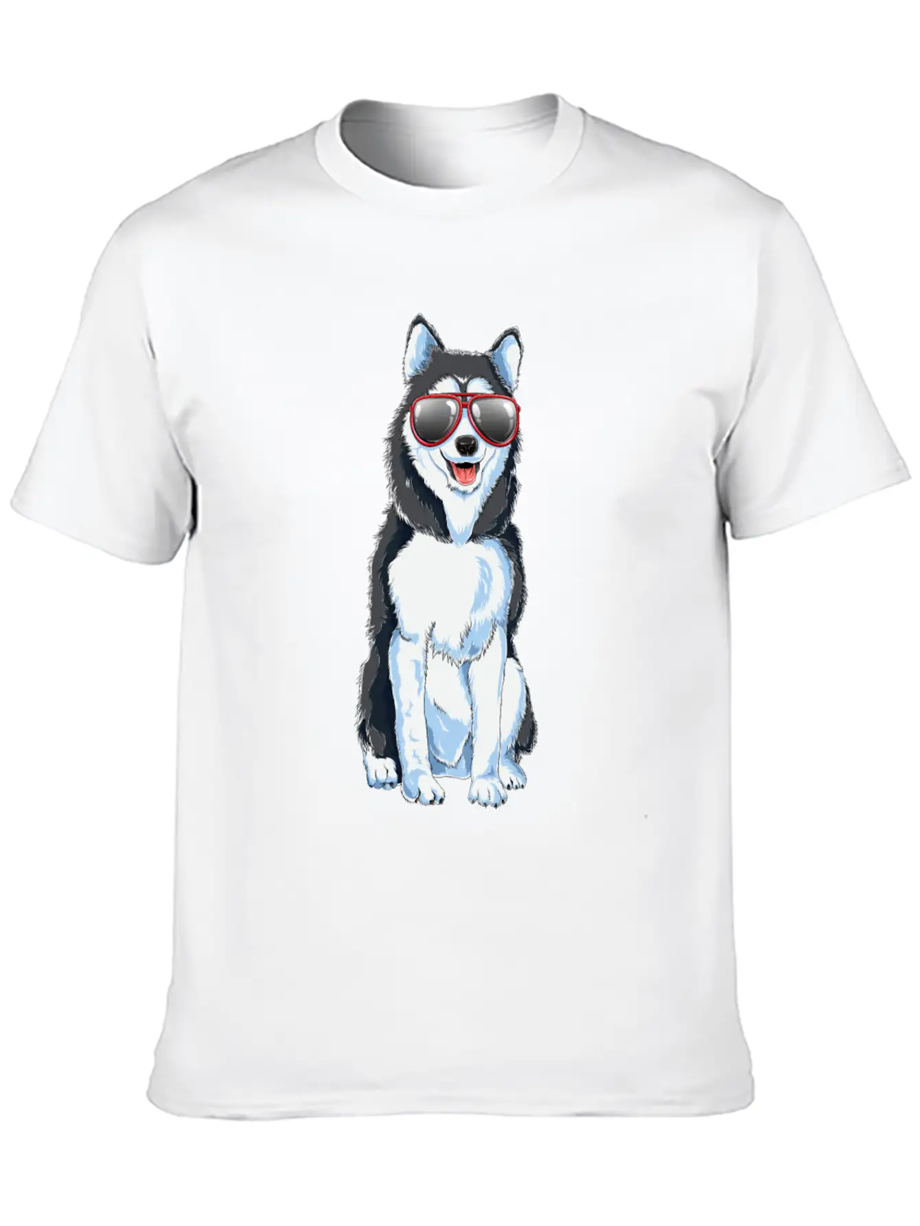 Funny Siberian Husky Cool Sunglasses Cute Dog Gift Basic Graphic T-Shirt ¨C Daily Comfort In Soft Cotton