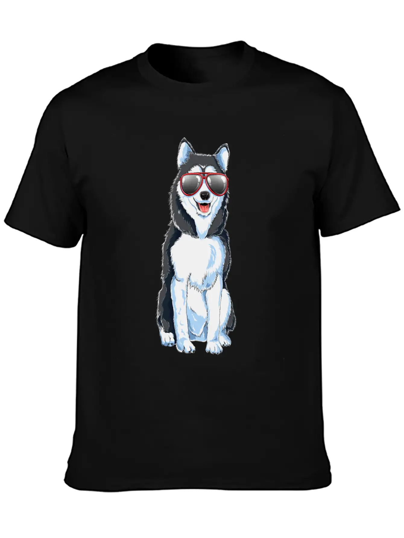 Funny Siberian Husky Cool Sunglasses Cute Dog Gift Basic Graphic T-Shirt ¨C Daily Comfort In Soft Cotton