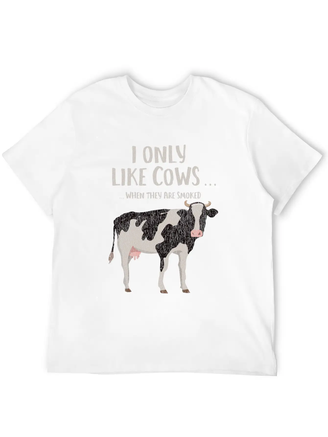 Funny Smoked Cow Meat Lover Bbq Beer Grill Gift Basic Graphic T-Shirt ¨C Daily Comfort In Soft Cotton