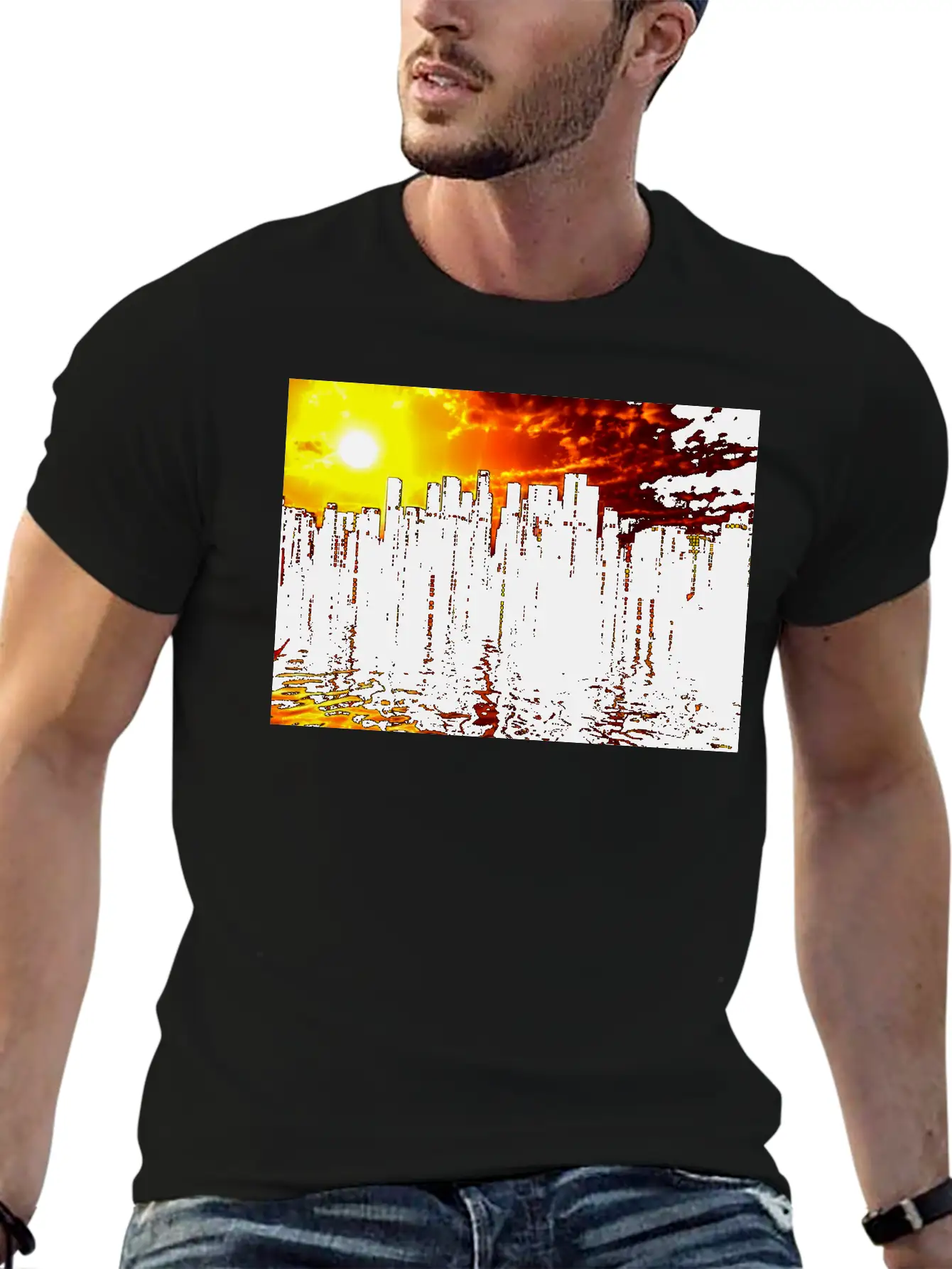 Futuristic City Basic Graphic T-Shirt ¨C Daily Comfort In Soft Cotton