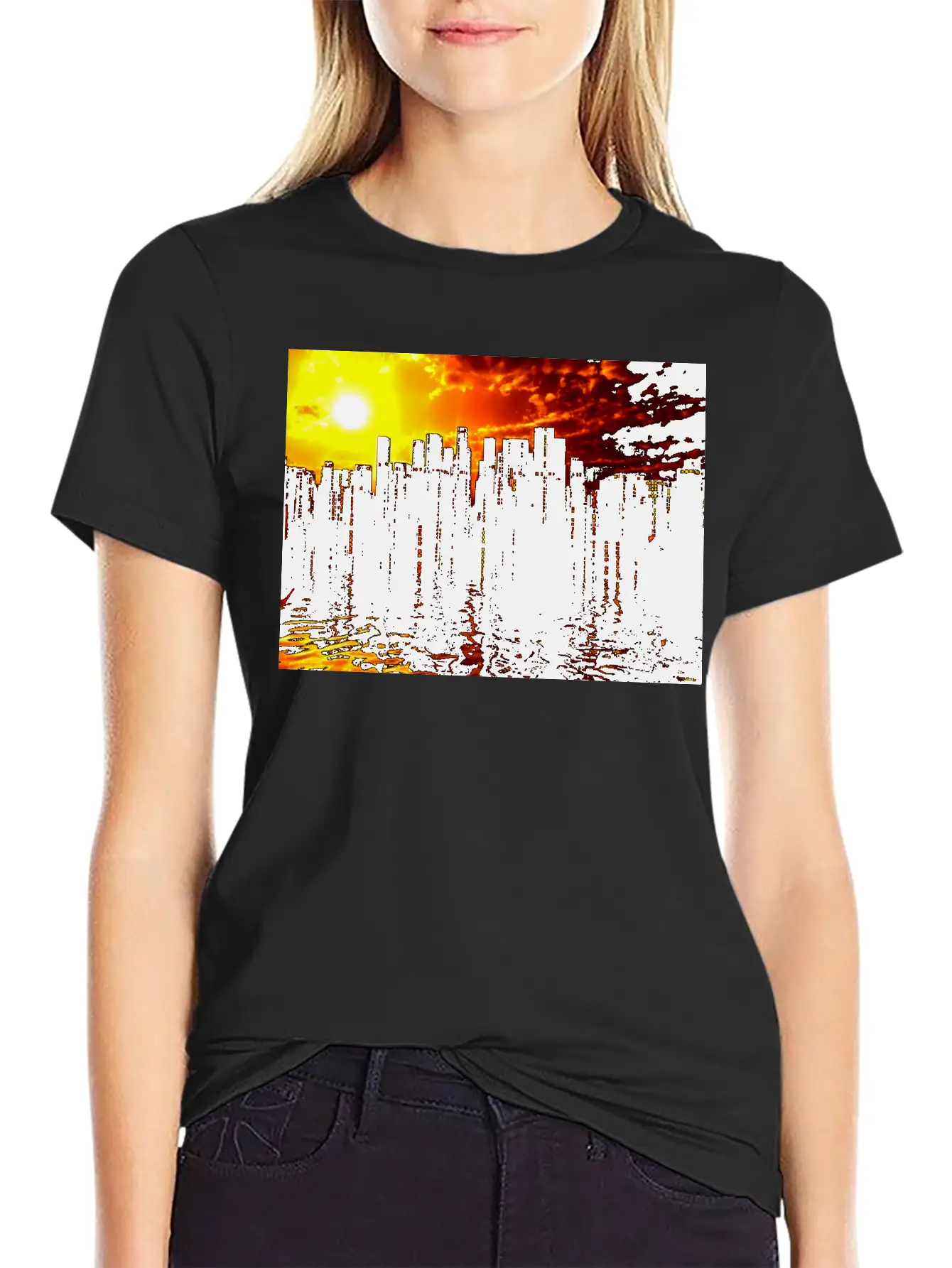 Futuristic City Basic Graphic T-Shirt ¨C Daily Comfort In Soft Cotton