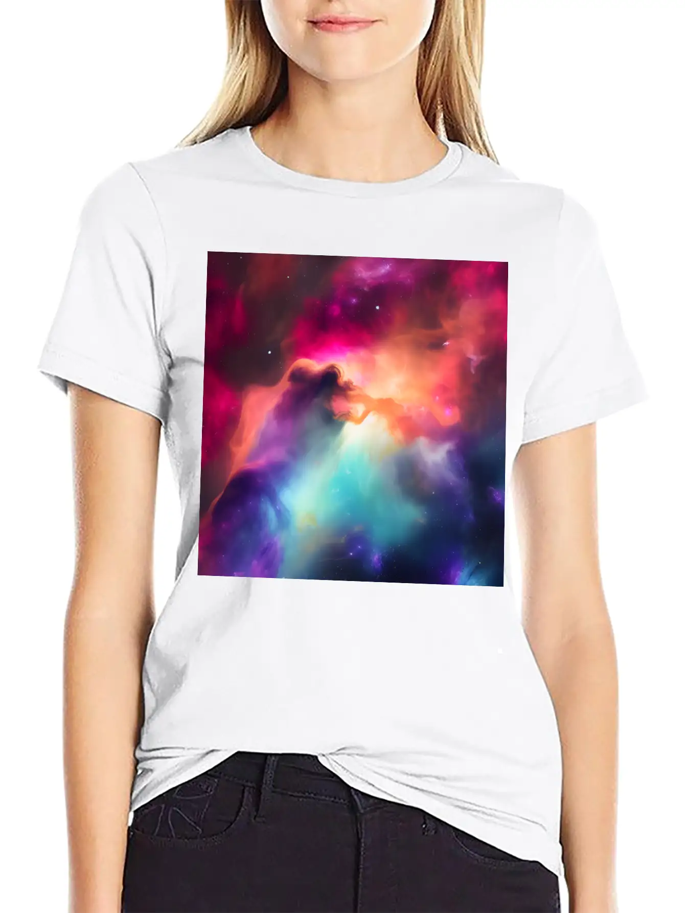 Galaxy Nebula Abstract Design Unisex Casual T-Shirt ¨C Clean Design For Daily Comfort