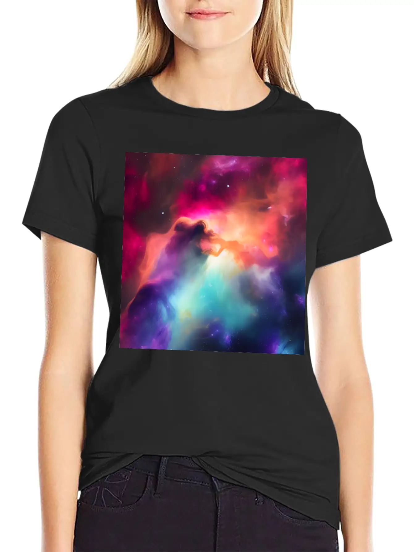 Galaxy Nebula Abstract Design Unisex Casual T-Shirt ¨C Clean Design For Daily Comfort