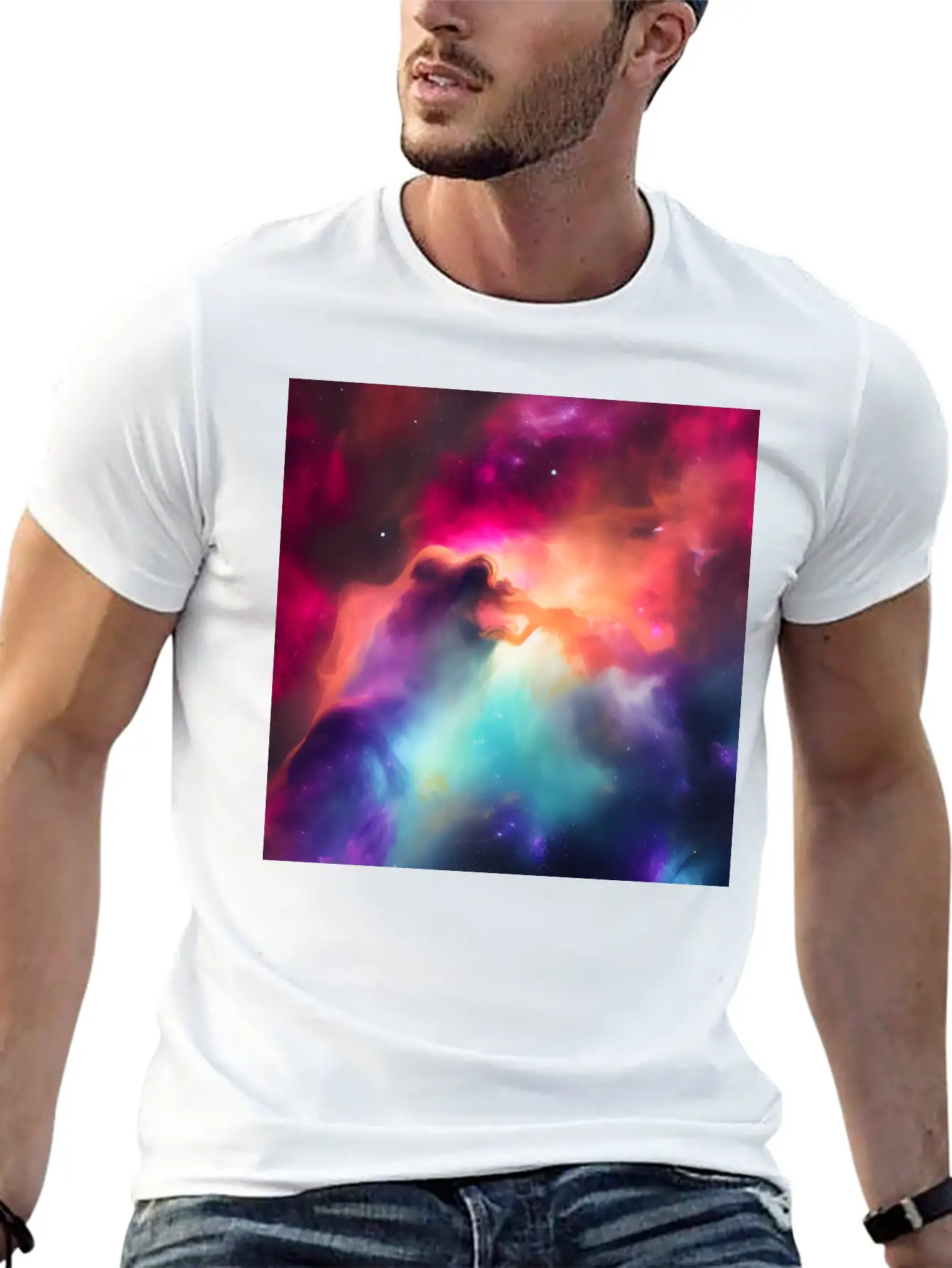 Galaxy Nebula Abstract Design Unisex Casual T-Shirt ¨C Clean Design For Daily Comfort