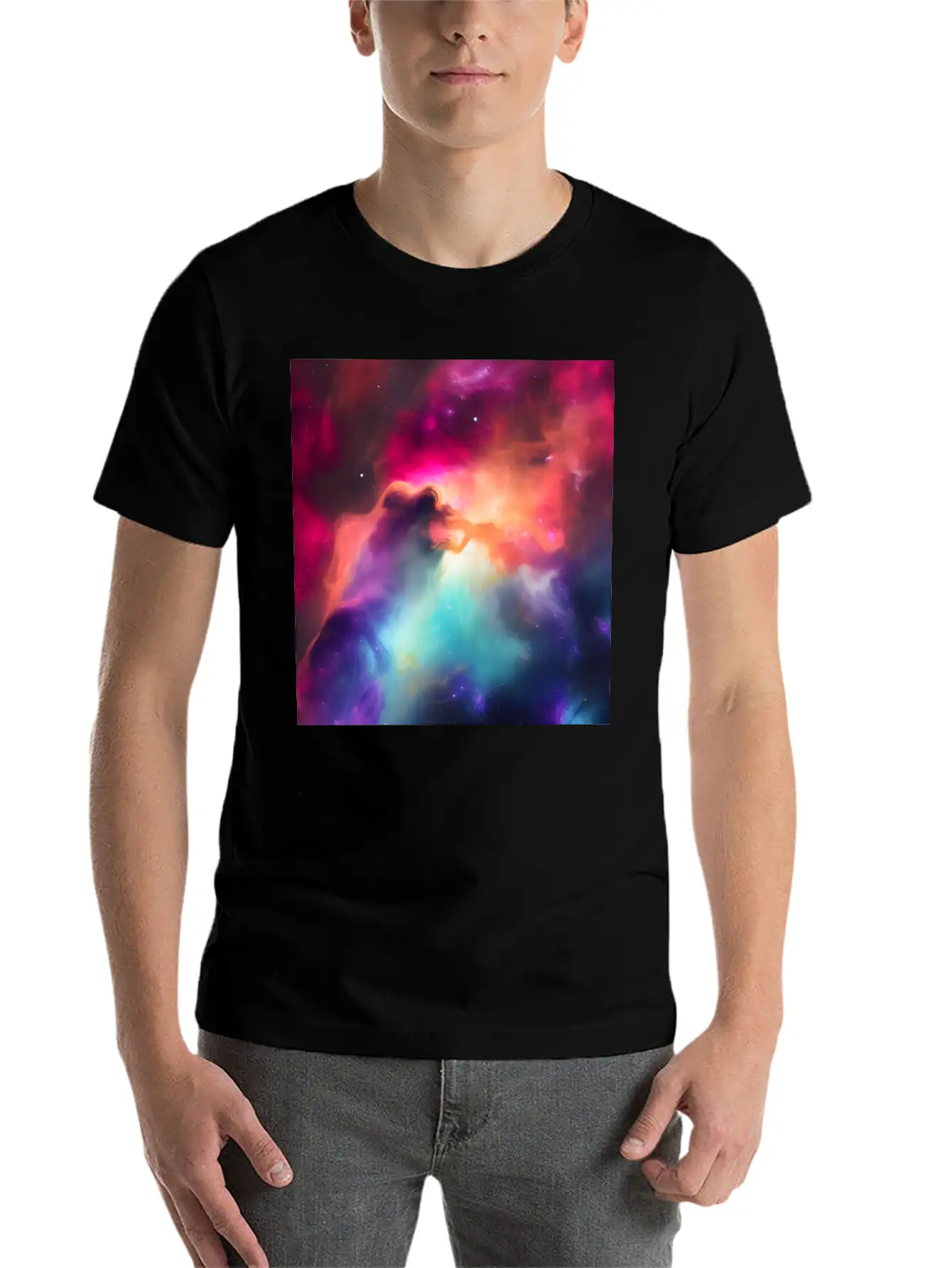 Galaxy Nebula Abstract Design Unisex Casual T-Shirt ¨C Clean Design For Daily Comfort
