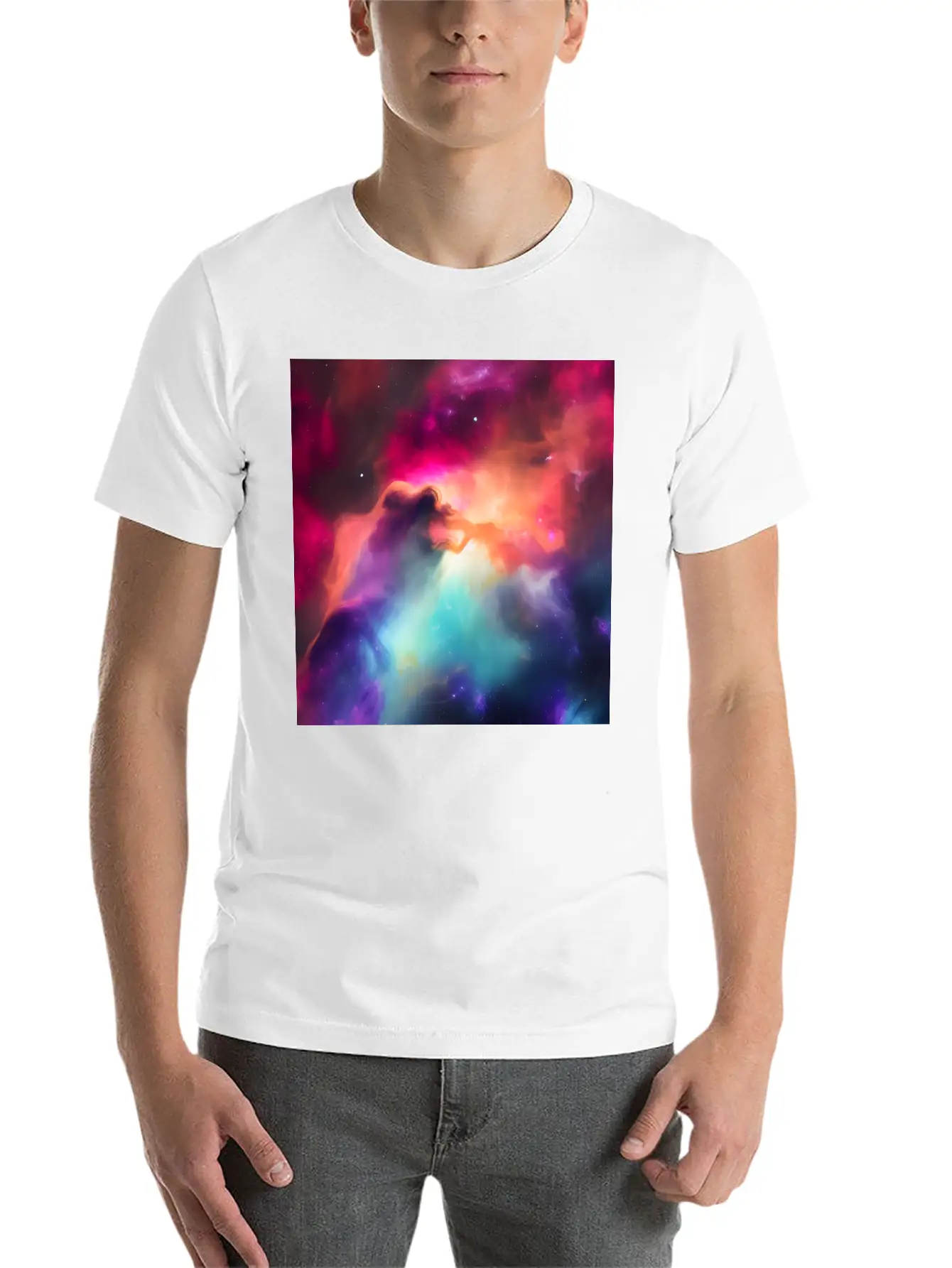 Galaxy Nebula Abstract Design Unisex Casual T-Shirt ¨C Clean Design For Daily Comfort