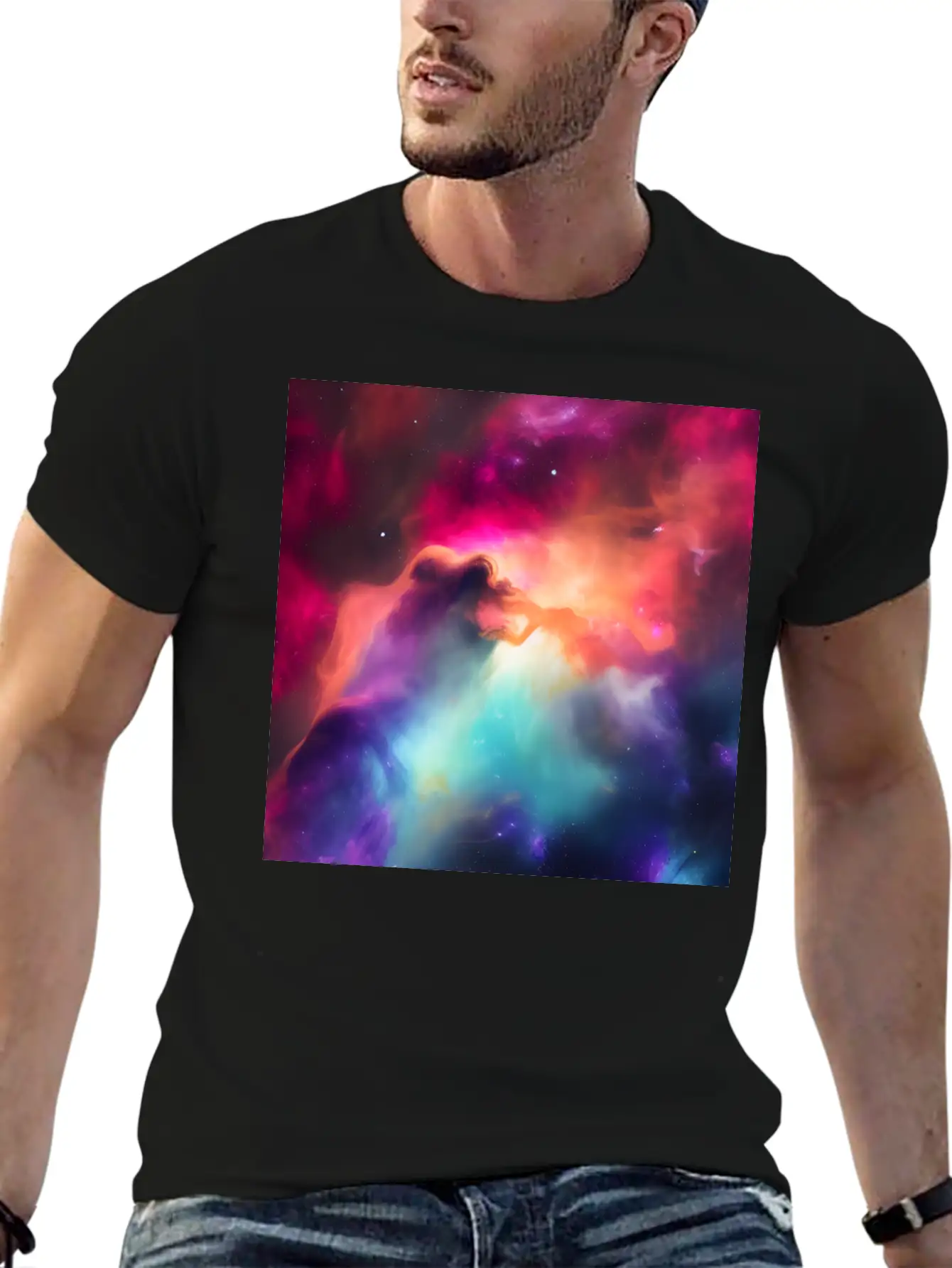Galaxy Nebula Abstract Design Unisex Casual T-Shirt ¨C Clean Design For Daily Comfort