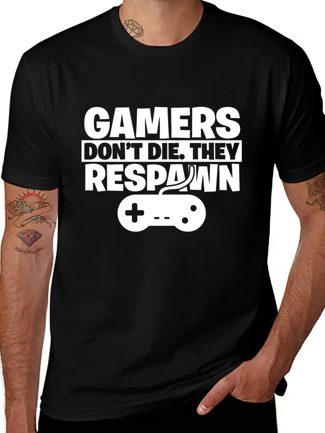 Gamer Gaming Controller Game Console Games Death Essential Cotton Tee For Daily Outfits ¨C Unisex Style