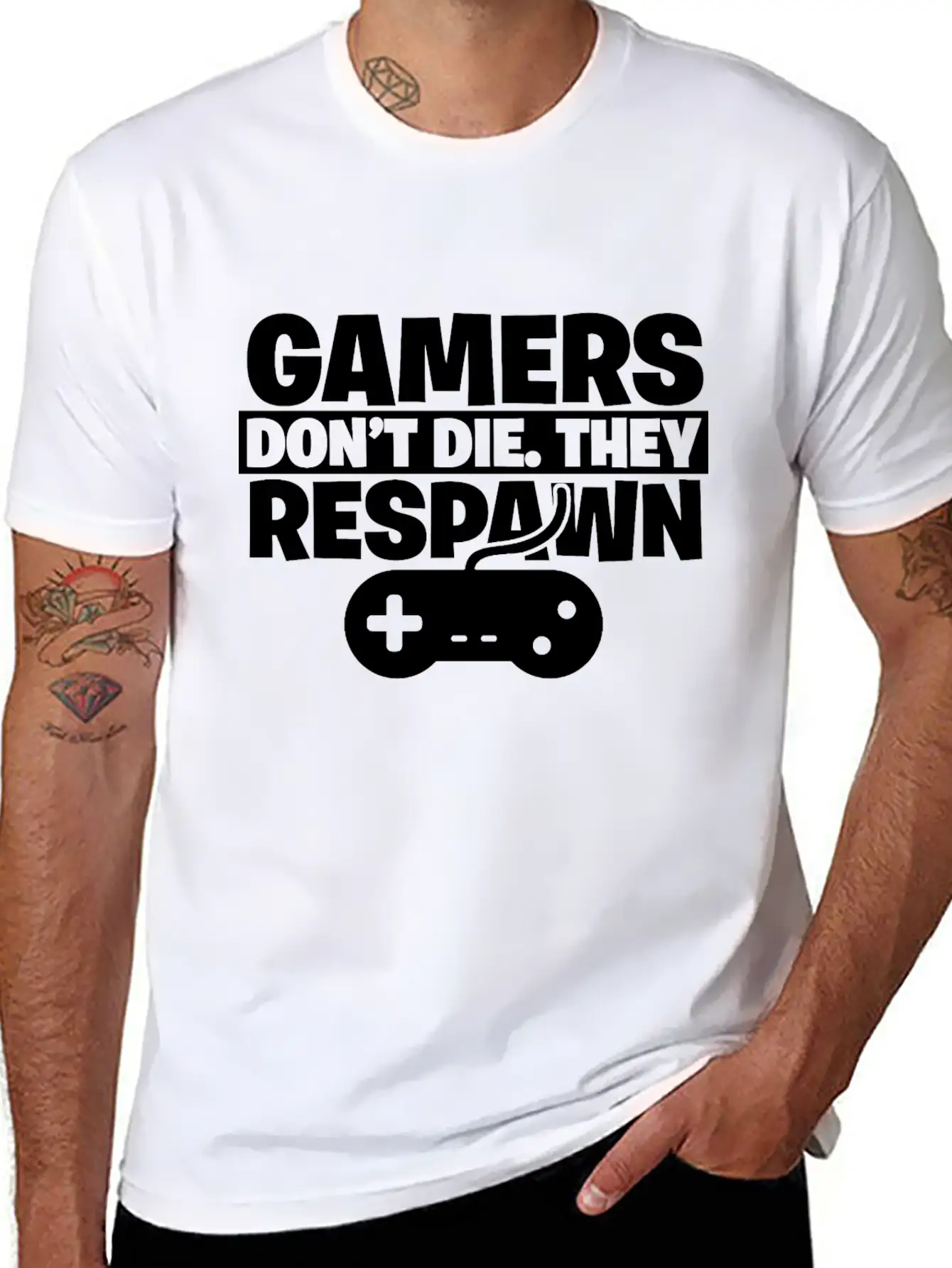 Gamer Gaming Controller Game Console Games Death Essential Cotton Tee For Daily Outfits ¨C Unisex Style