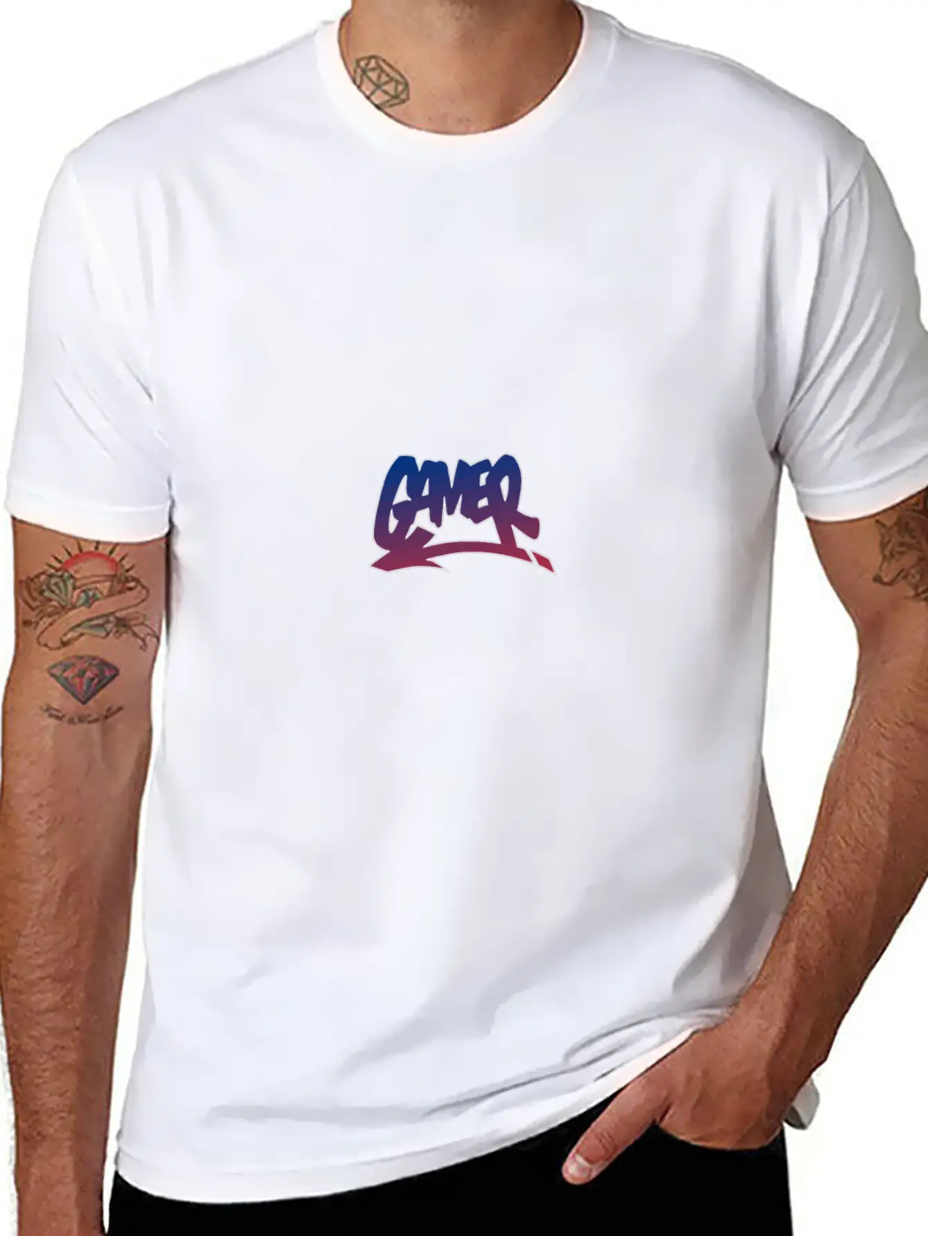 Gamer Graffiti Style Gradient Street Style Urban W Basic Graphic T-Shirt ¨C Daily Comfort In Soft Cotton