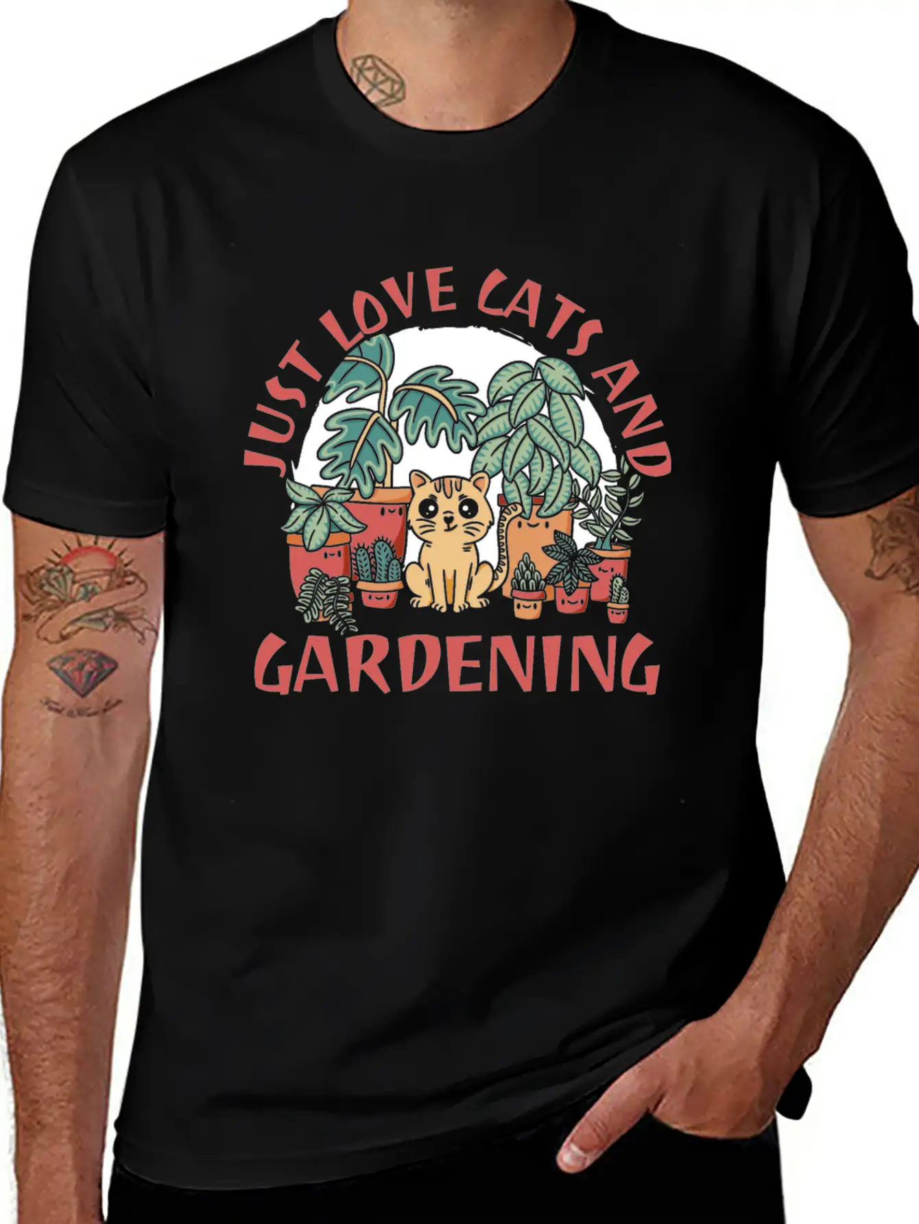 Gardening Gardener Funny Gardening Cat Unisex Casual T-Shirt ¨C Clean Design For Daily Comfort