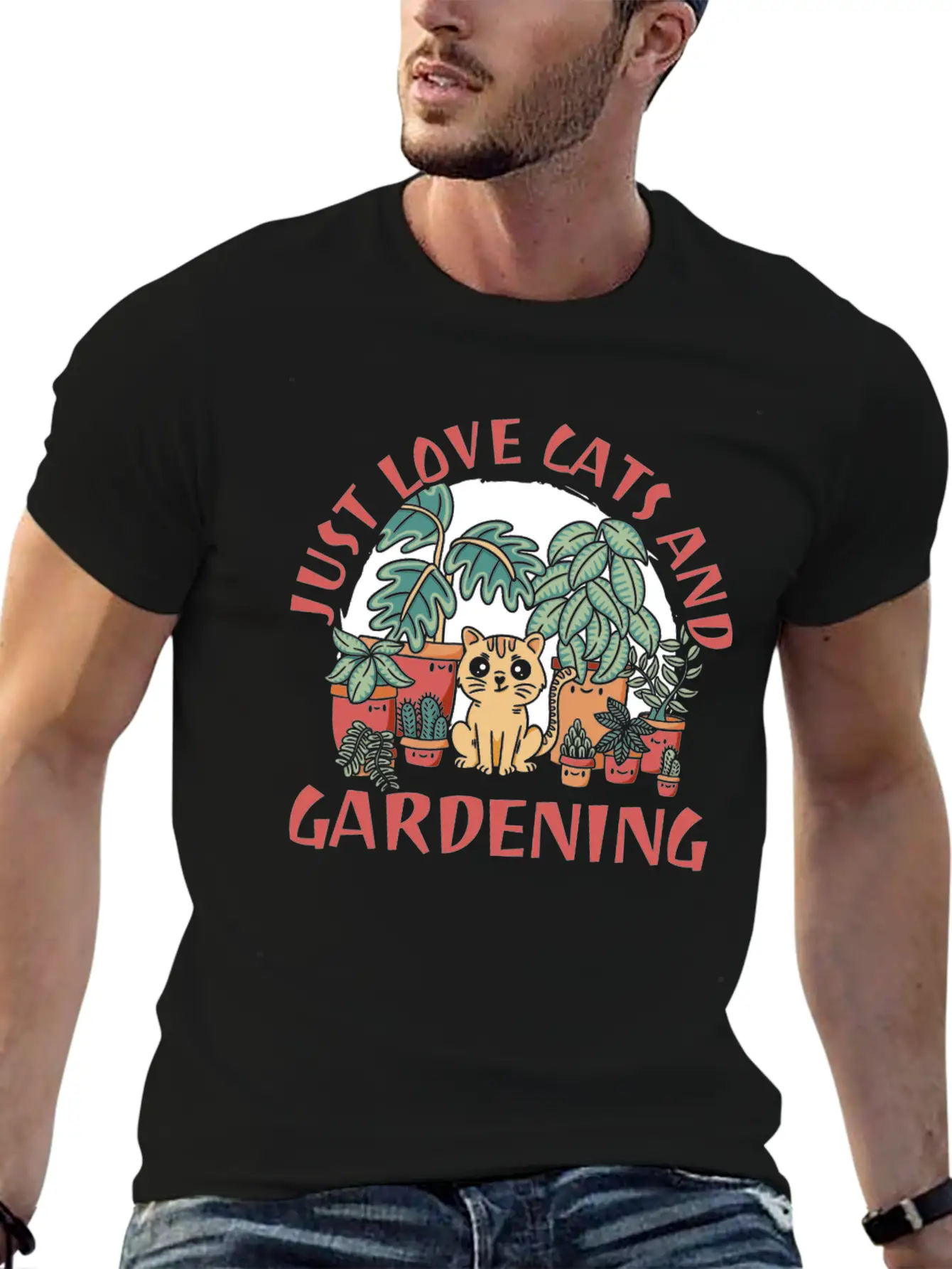 Gardening Gardener Funny Gardening Cat Unisex Casual T-Shirt ¨C Clean Design For Daily Comfort