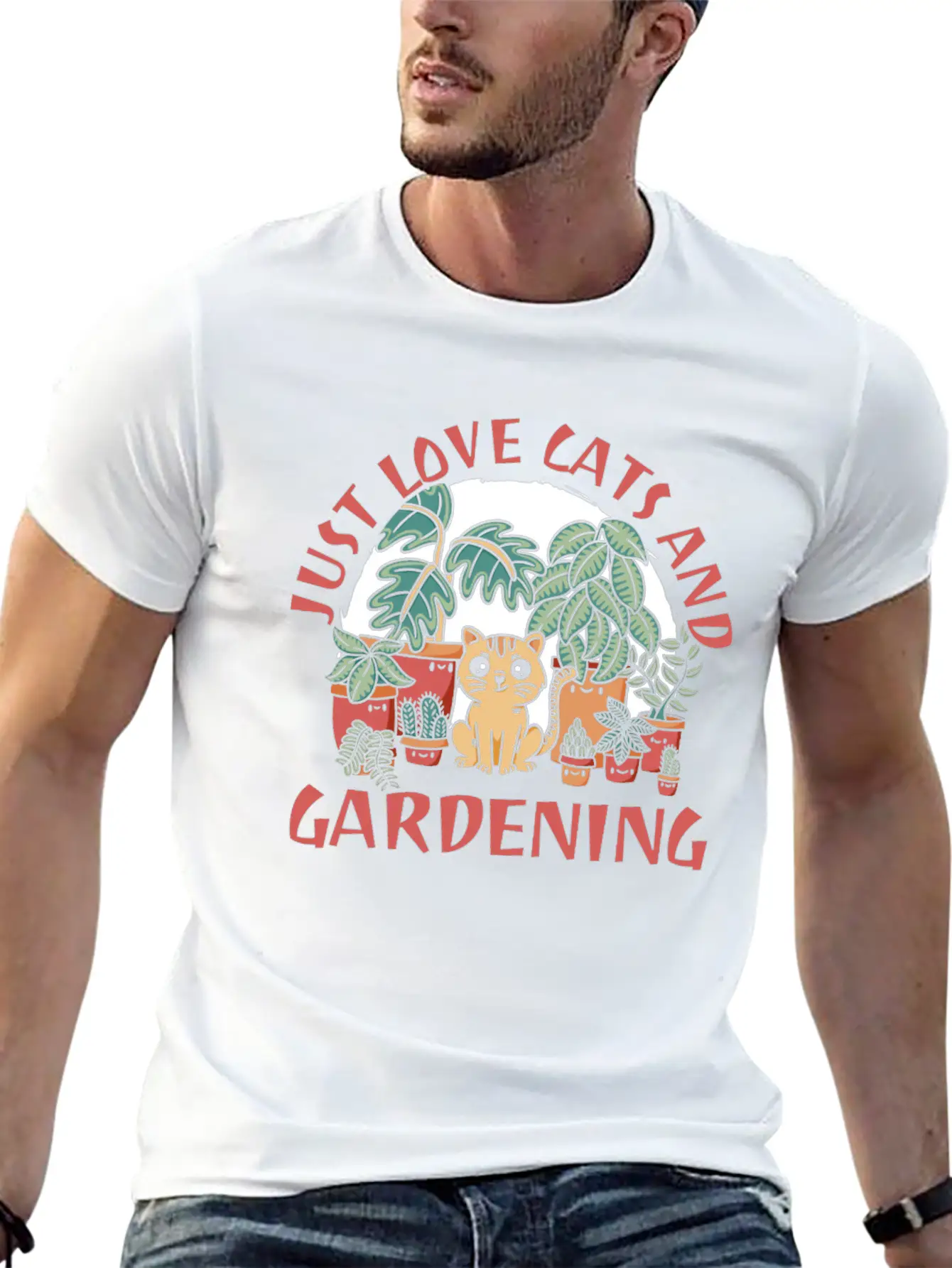 Gardening Gardener Funny Gardening Cat Unisex Casual T-Shirt ¨C Clean Design For Daily Comfort