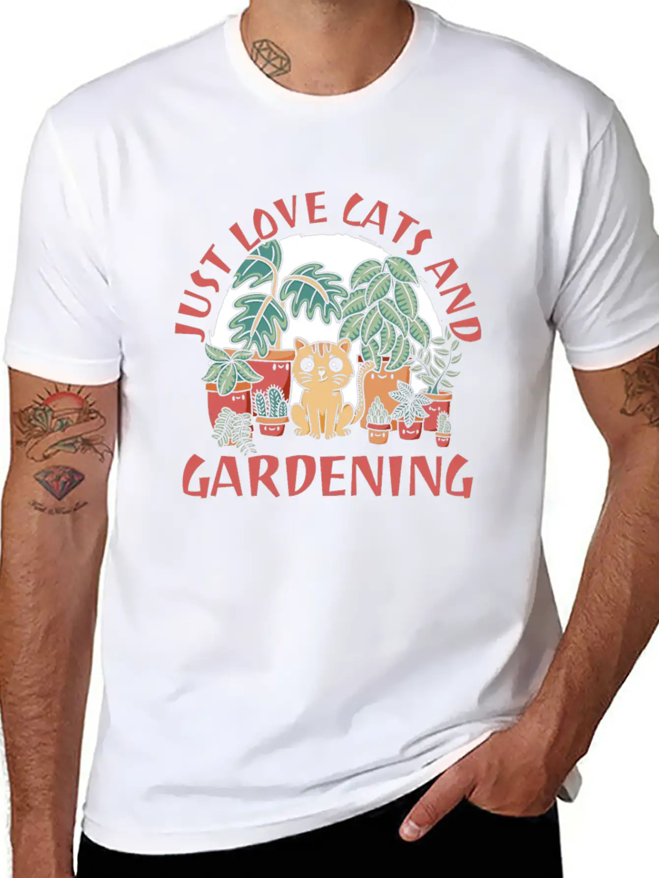 Gardening Gardener Funny Gardening Cat Unisex Casual T-Shirt ¨C Clean Design For Daily Comfort