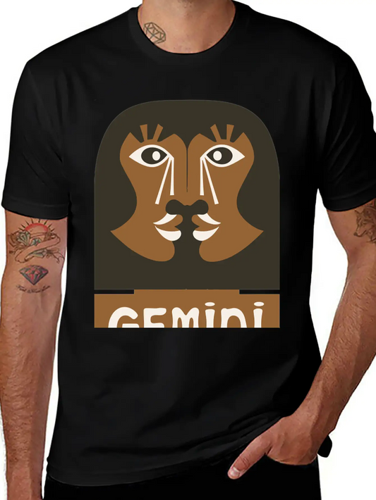 Gemini Design Vector 3 Colors Essential Cotton Tee For Daily Outfits ¨C Unisex Style