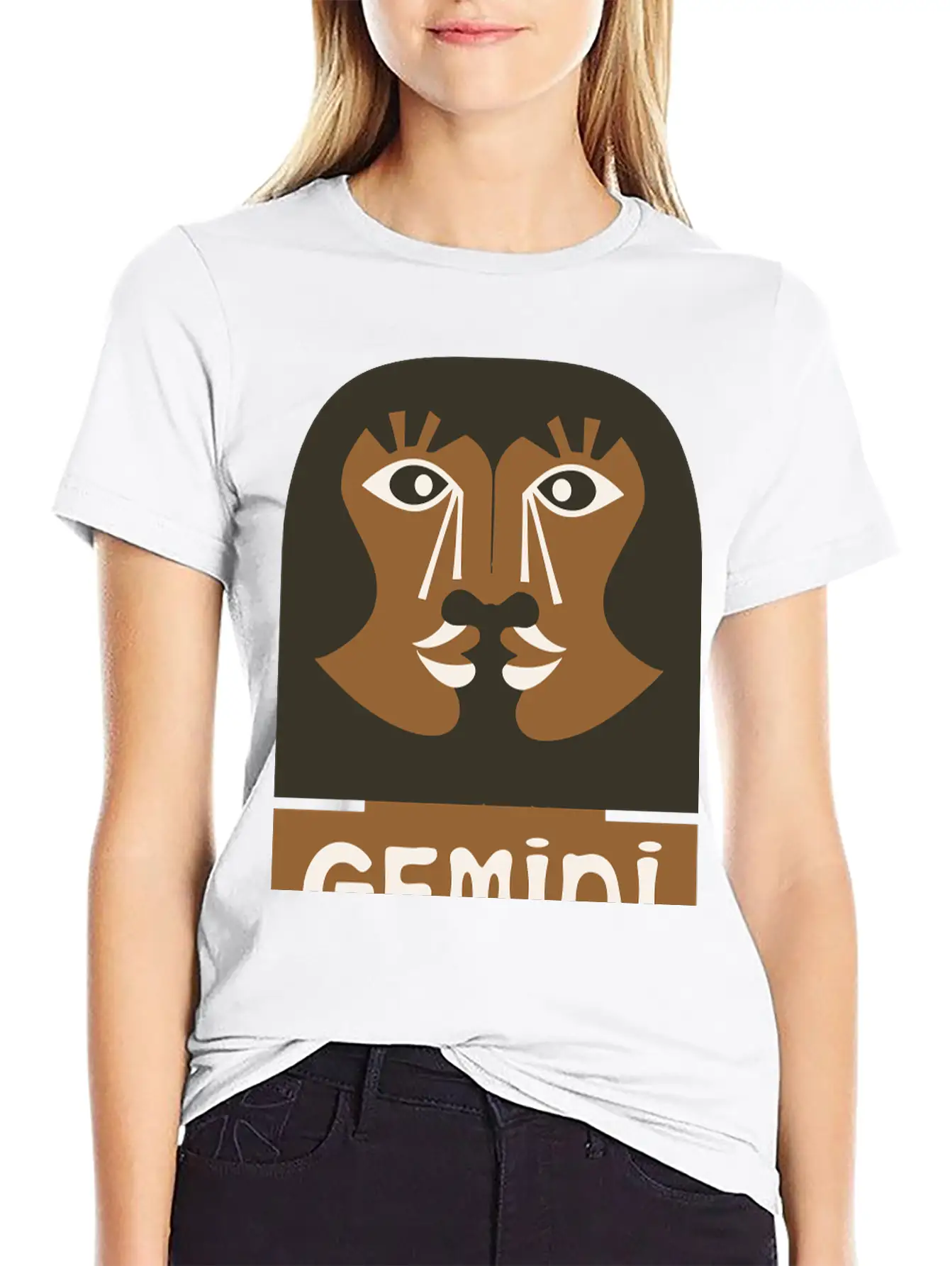 Gemini Design Vector 3 Colors Essential Cotton Tee For Daily Outfits ¨C Unisex Style