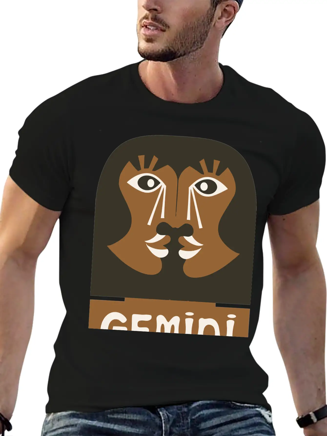 Gemini Design Vector 3 Colors Essential Cotton Tee For Daily Outfits ¨C Unisex Style