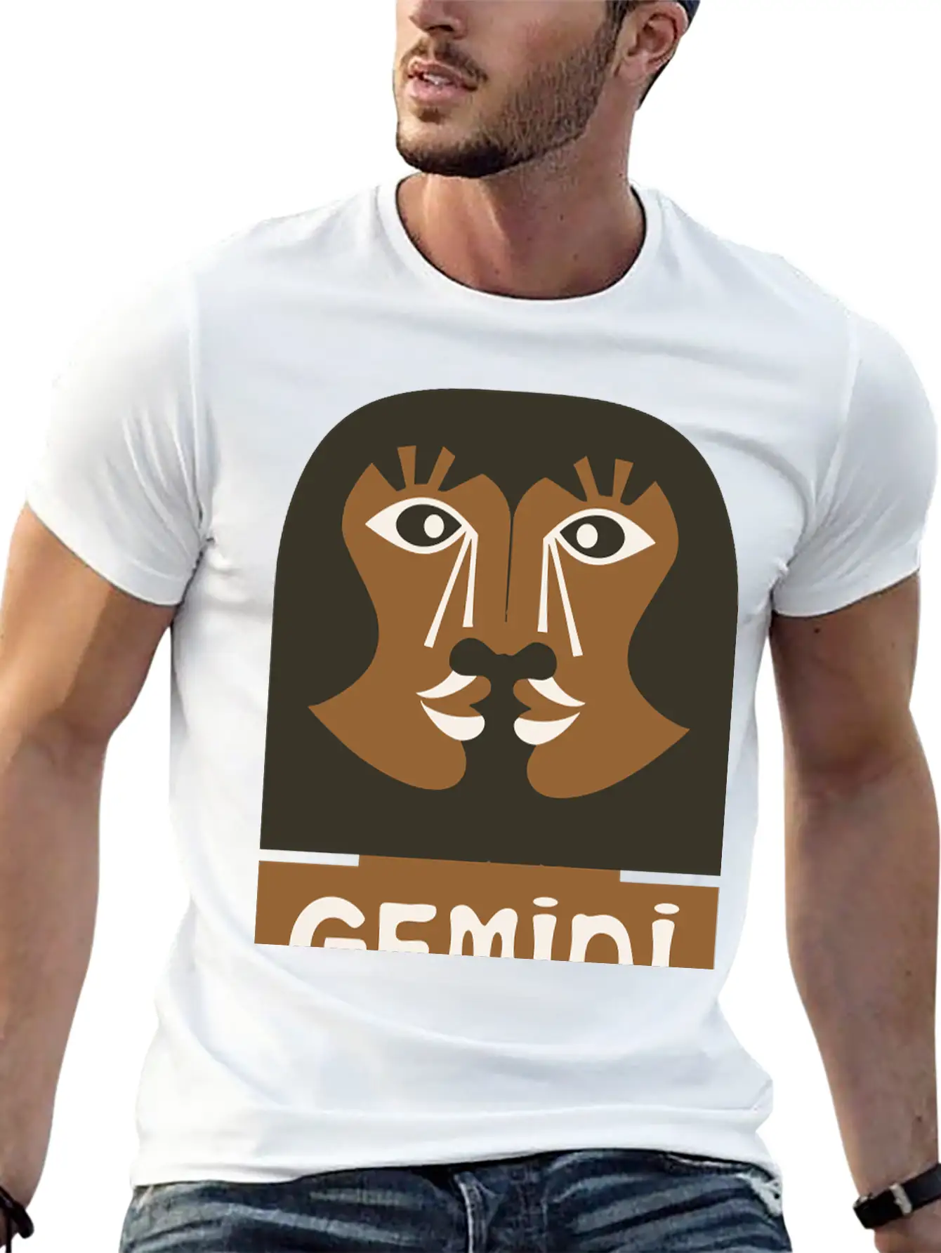Gemini Design Vector 3 Colors Essential Cotton Tee For Daily Outfits ¨C Unisex Style