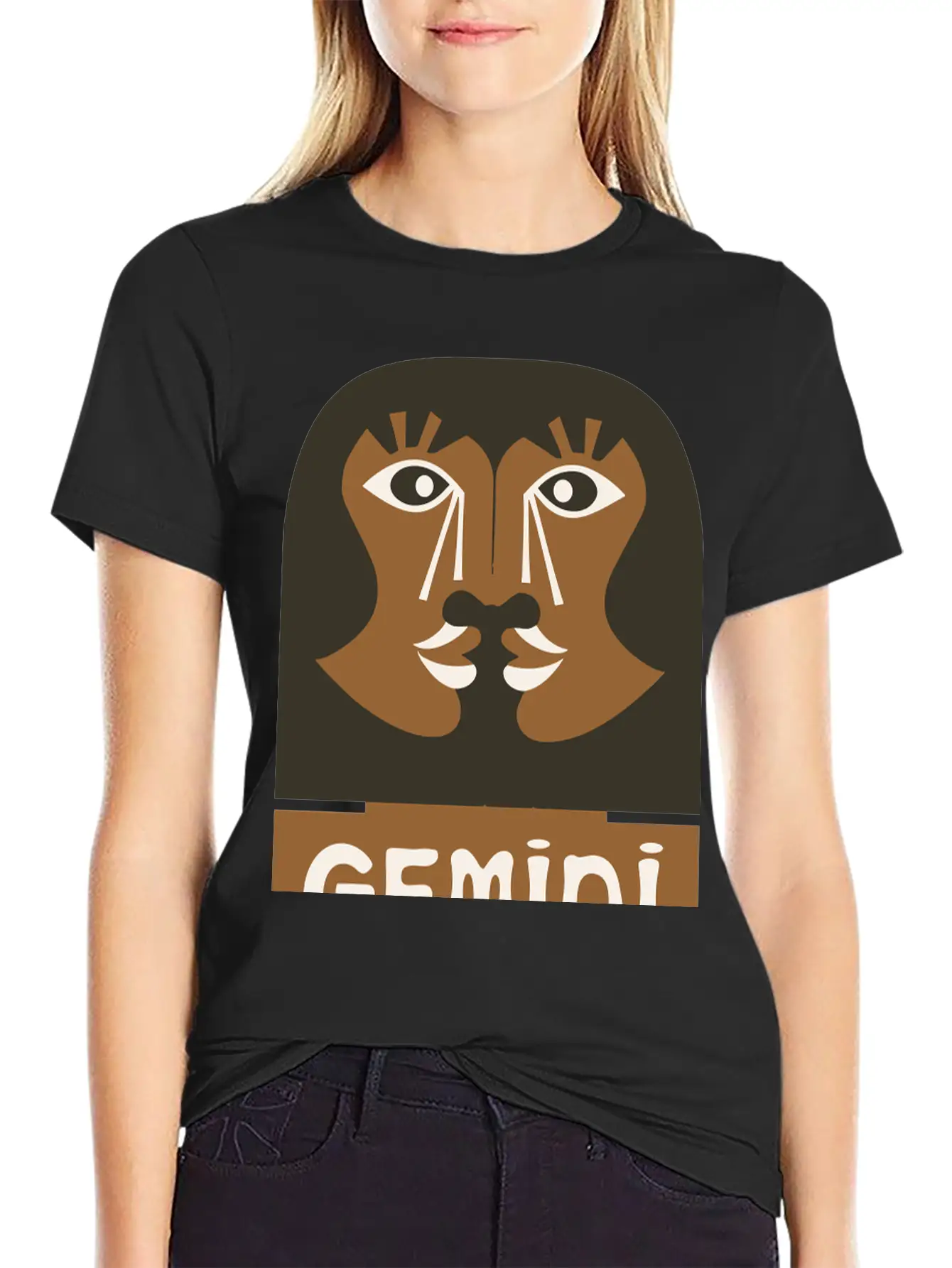 Gemini Design Vector 3 Colors Essential Cotton Tee For Daily Outfits ¨C Unisex Style