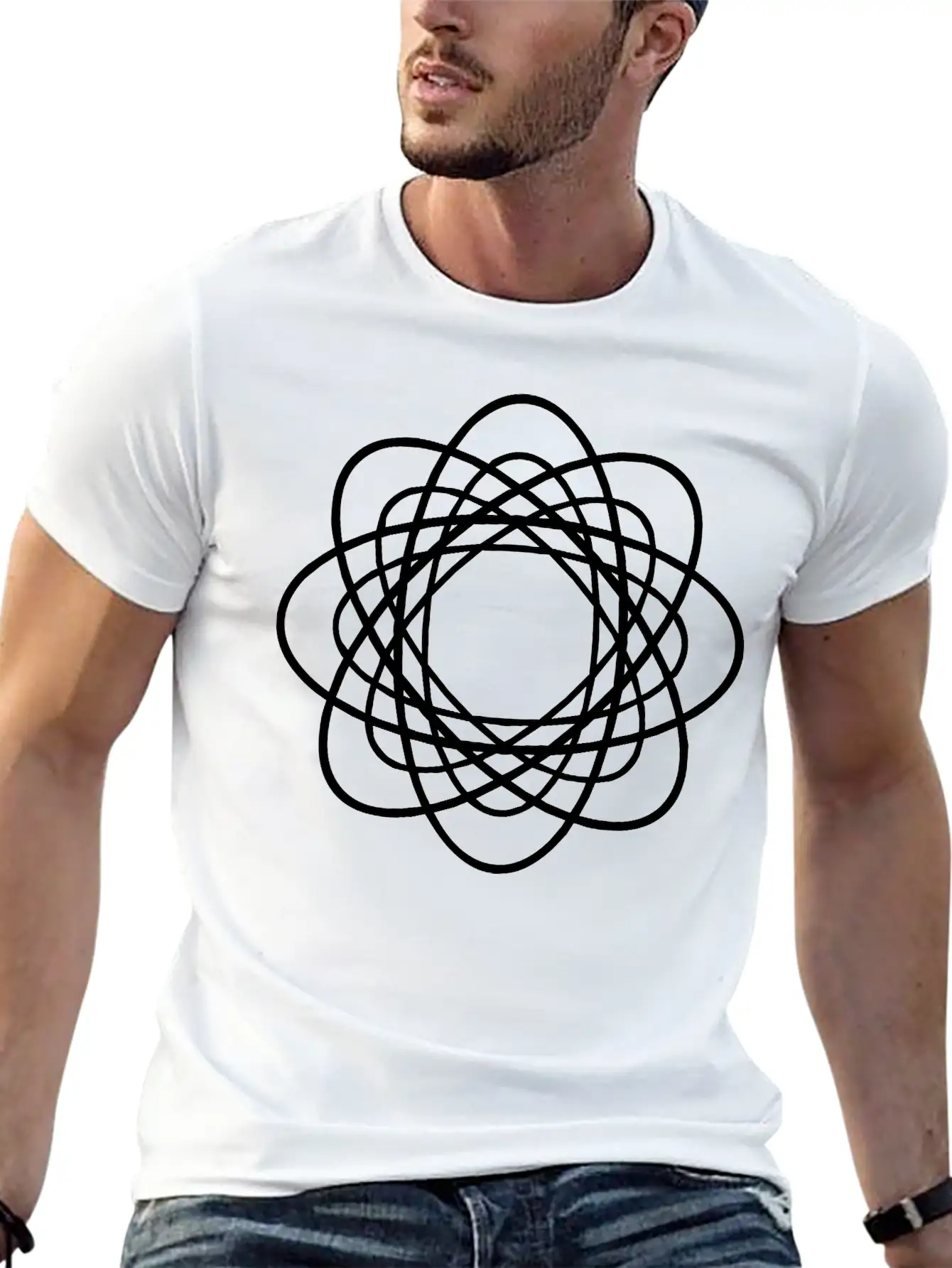 Geometric Design Unisex Casual T-Shirt ¨C Clean Design For Daily Comfort