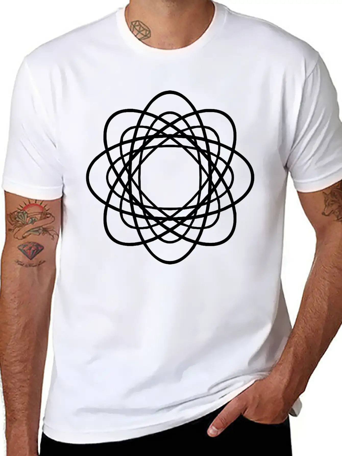 Geometric Design Unisex Casual T-Shirt ¨C Clean Design For Daily Comfort