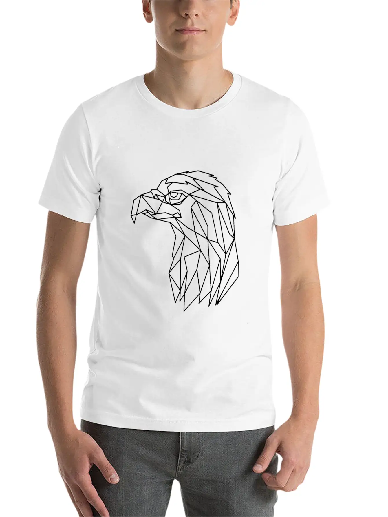 Geometric Line Art Basic Graphic T-Shirt ¨C Daily Comfort In Soft Cotton