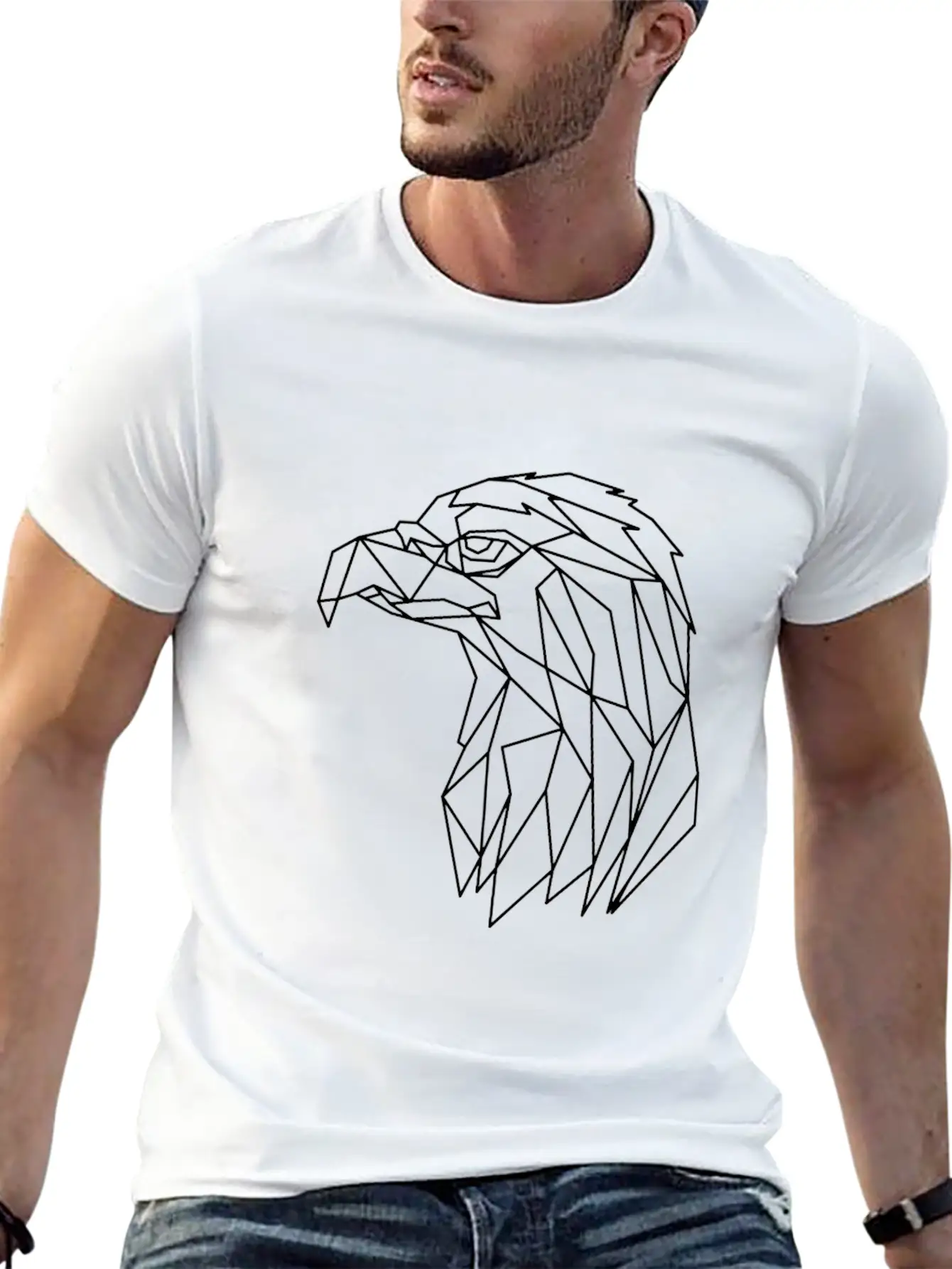 Geometric Line Art Basic Graphic T-Shirt ¨C Daily Comfort In Soft Cotton