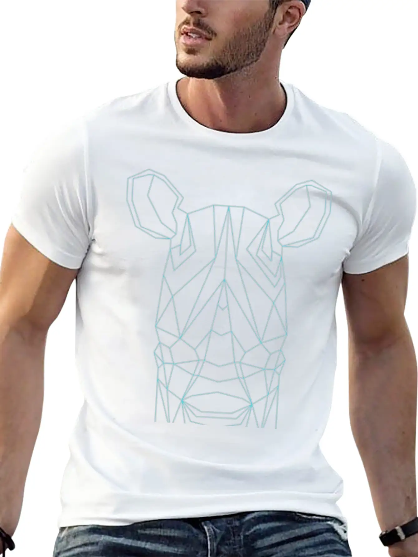 Geometric Rhino Basic Graphic T-Shirt ¨C Daily Comfort In Soft Cotton
