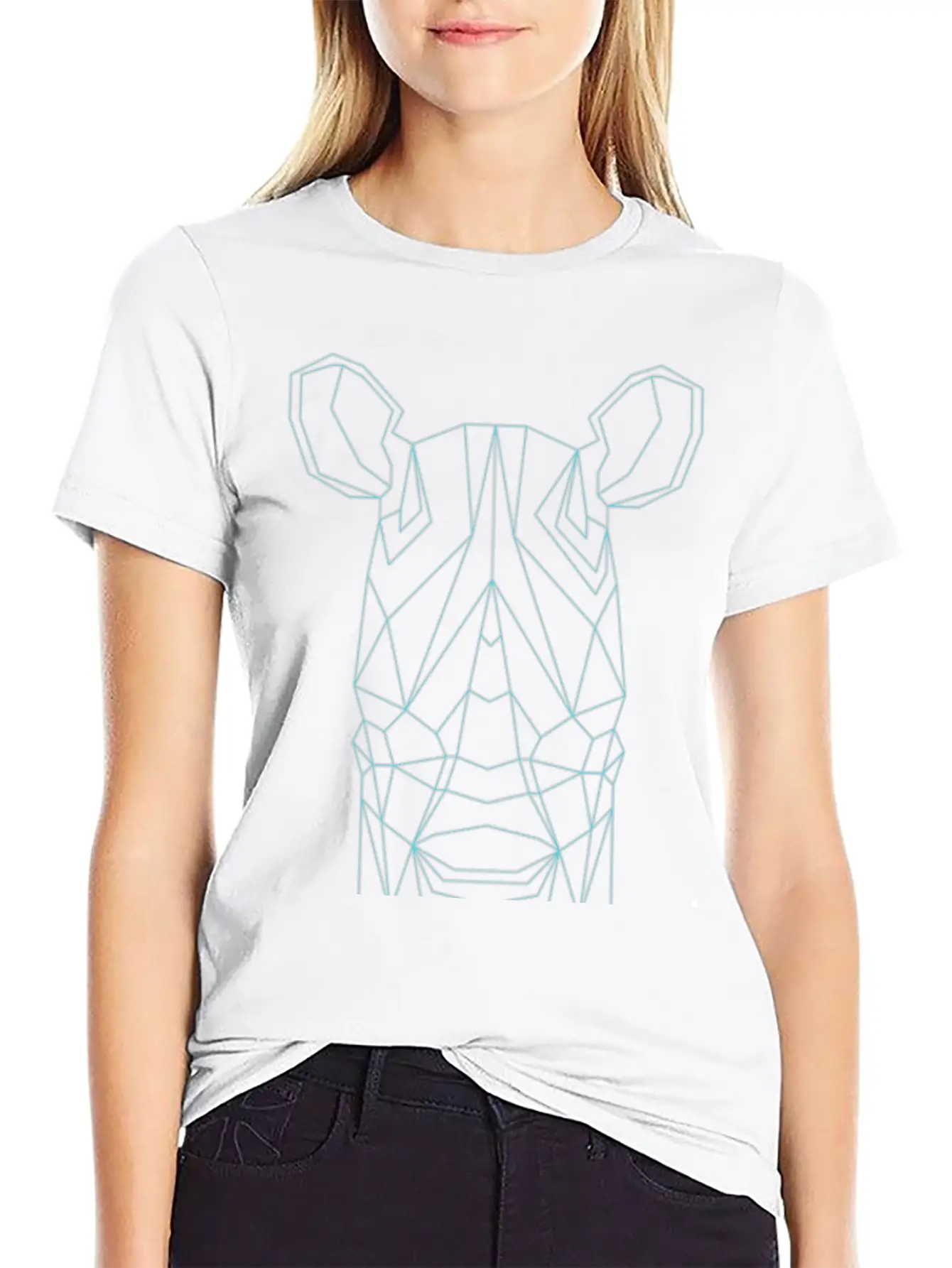 Geometric Rhino Basic Graphic T-Shirt ¨C Daily Comfort In Soft Cotton