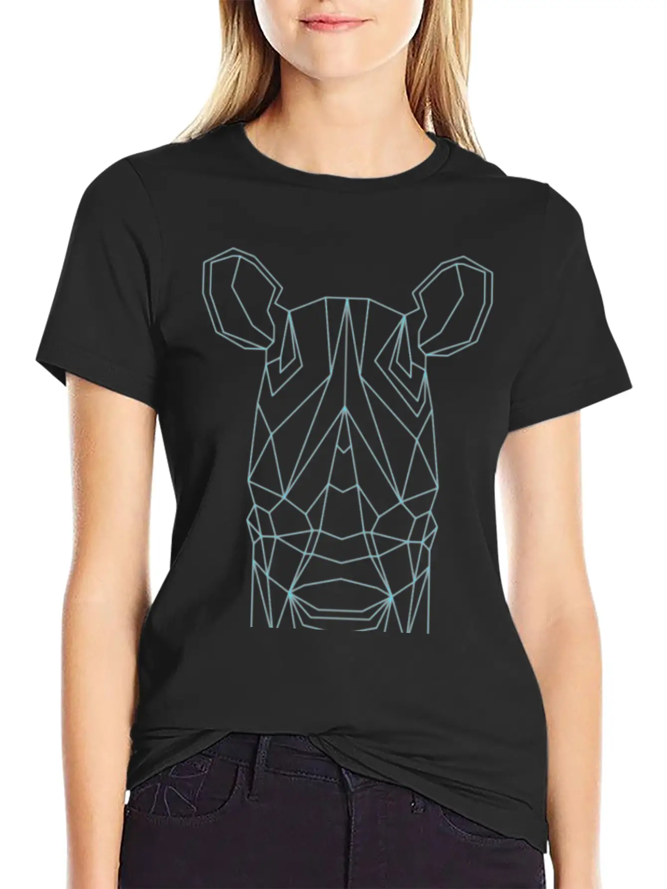 Geometric Rhino Basic Graphic T-Shirt ¨C Daily Comfort In Soft Cotton