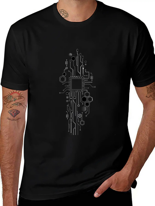 Geometric Tatto Essential Cotton Tee For Daily Outfits ¨C Unisex Style