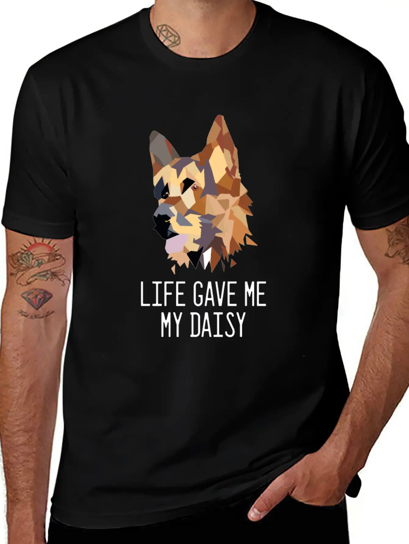 German Shepherd Daisy Dog Breeder And Owner Gift Unisex Casual T-Shirt ¨C Clean Design For Daily Comfort