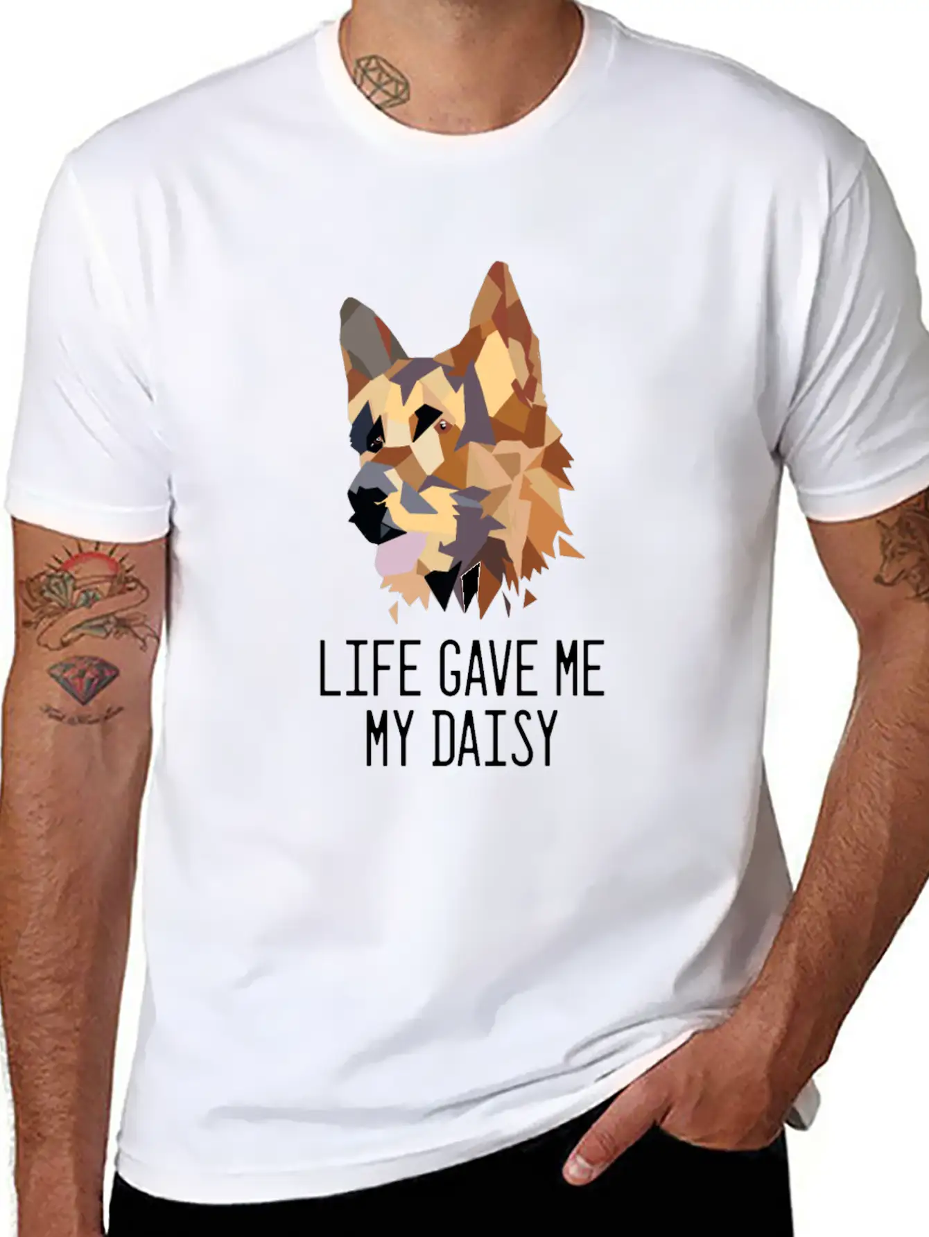 German Shepherd Daisy Dog Breeder And Owner Gift Unisex Casual T-Shirt ¨C Clean Design For Daily Comfort
