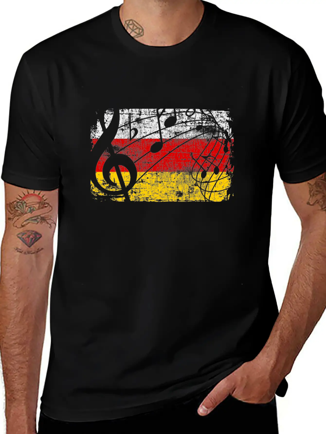 Germany Music Flag Basic Graphic T-Shirt ¨C Daily Comfort In Soft Cotton